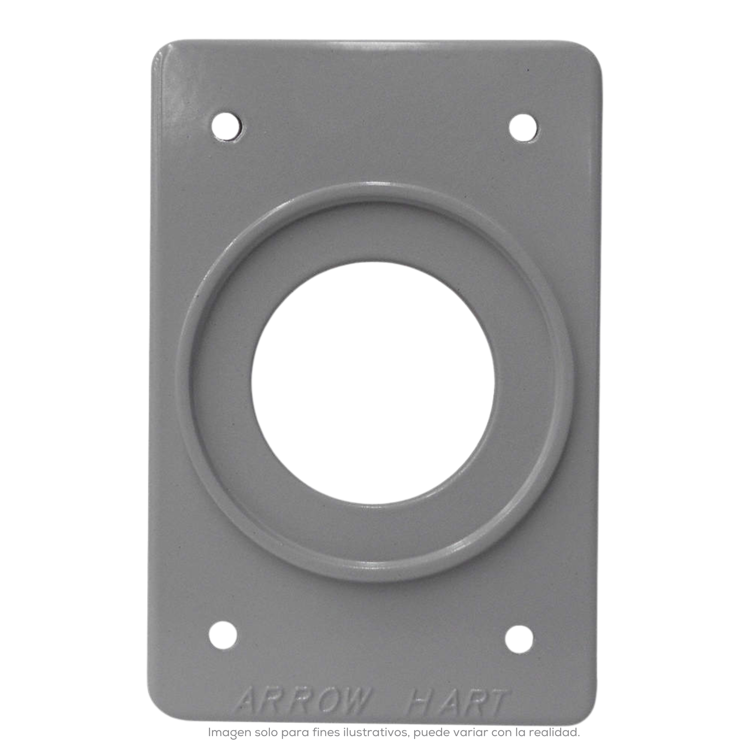 Placa Para Receptaculo Sencillo De 40 MM Aluminio Uso Industrial