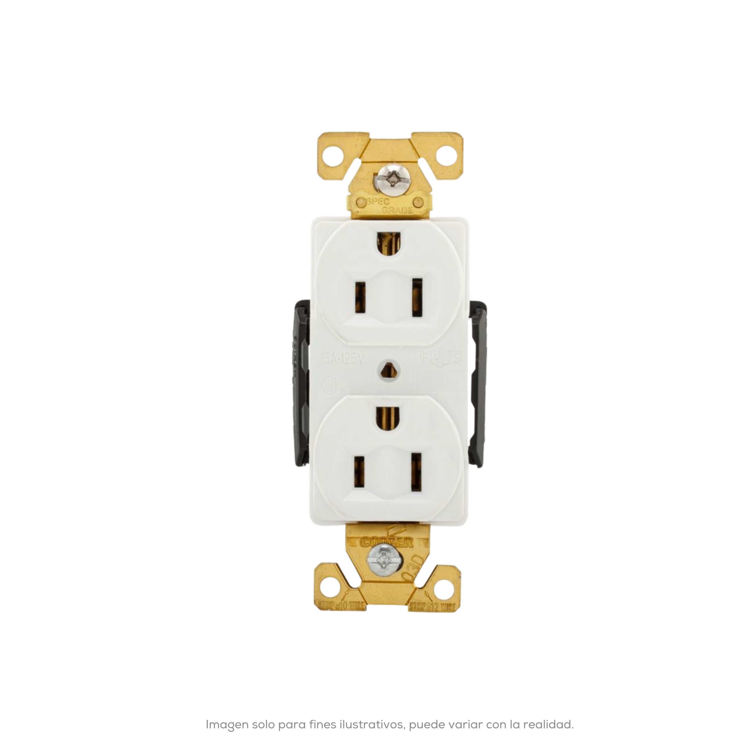 Receptaculo Duplex 15A 125 V 2P3W Blanco