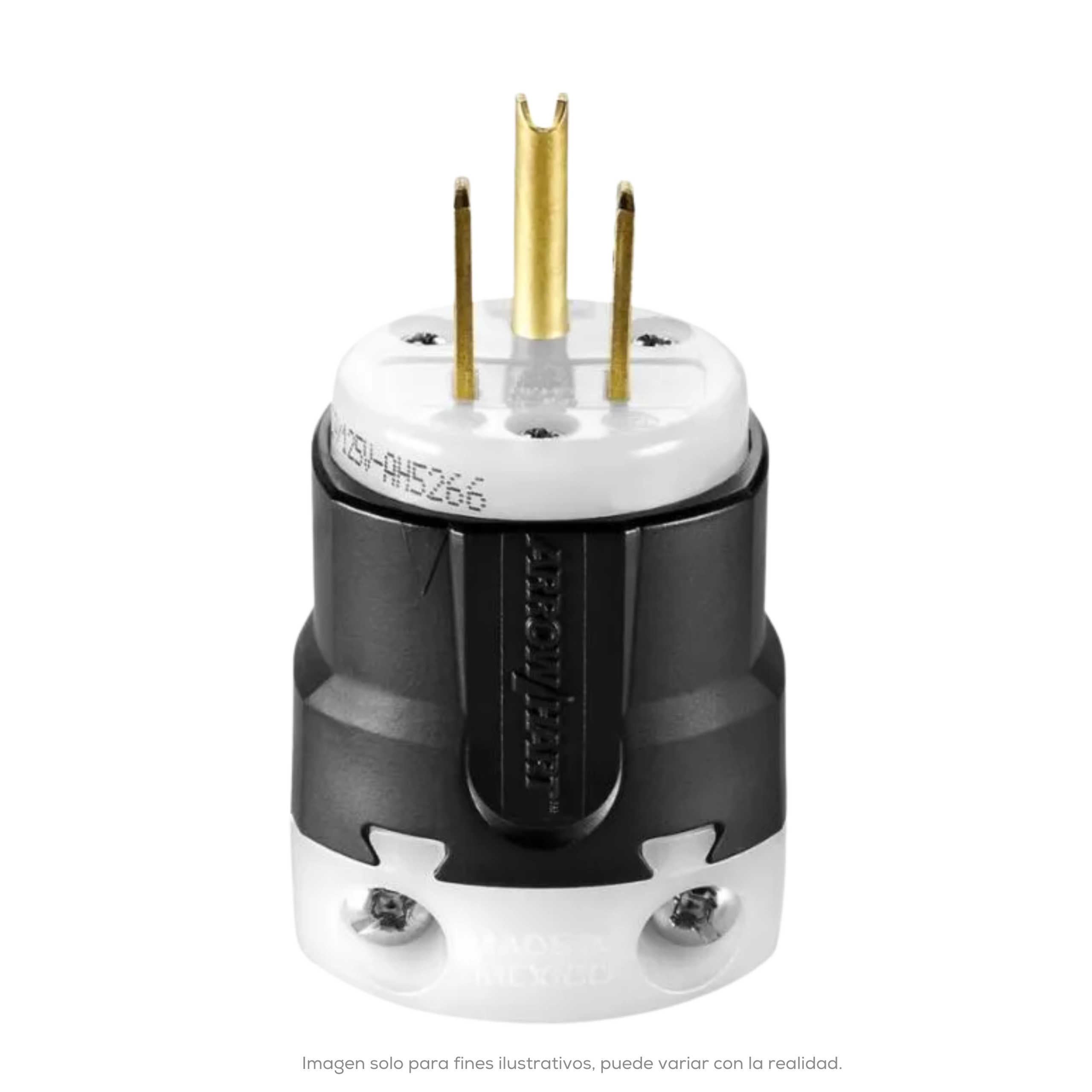 Clavija Entrada Recta Diametro Del Cable 6.3 16.7 MM 2P3H 15A 125VCA NEMA 5 15 Color Negro