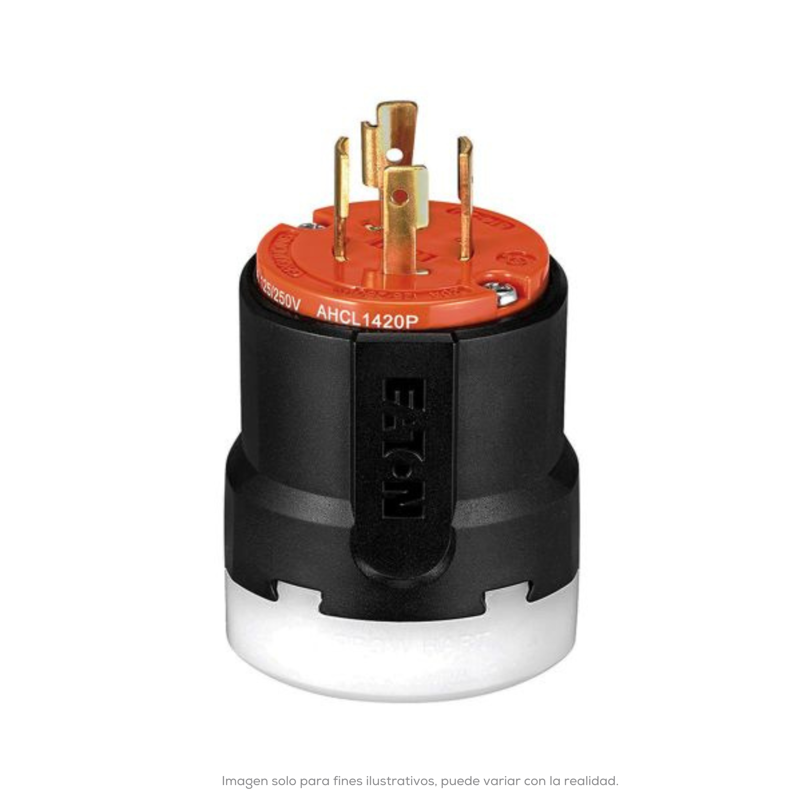 Clavija Ultragrip Diametro Del Cable 9.5 25.4MM 3P4H 20A 125250VCA NEMA L14 20 Grado Industrial Color Negro Y Blanco