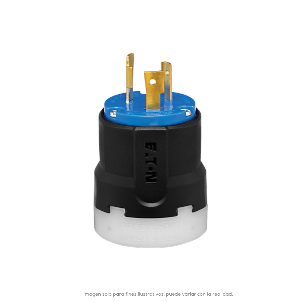Clavija Ultragrip Diametro Del Cable 9.5 25.4MM 2P3H 20 A 250VCA NEMA L6 20 Grado Industrial Color Negro Y Blanco