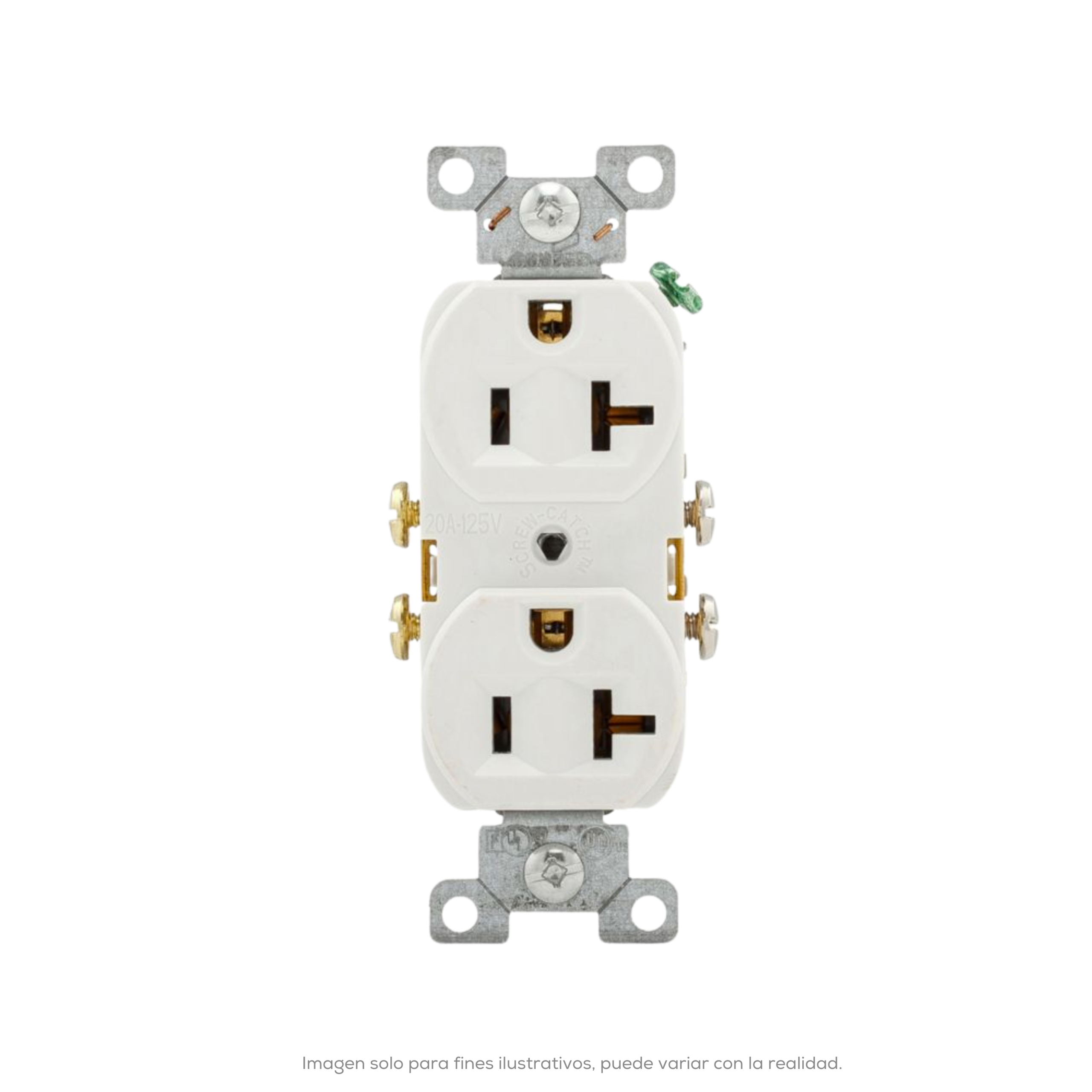 Receptaculo Duplex Blanco 2P3H 20A 125V CA NEMA 5 20R