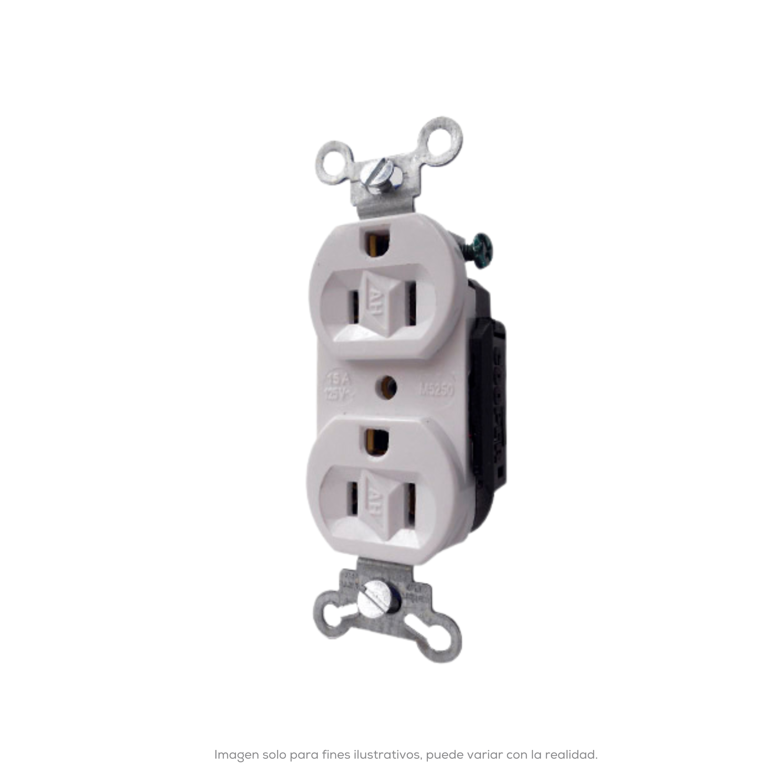 Receptaculo Duplex Blanco Con Guardas Protectoras 2P3H 15A 125250 V CA NEMA 5 15R