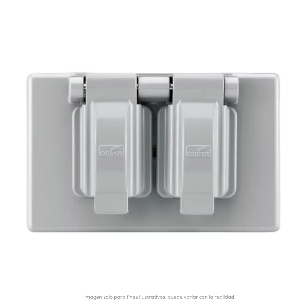 Tapas Que Permanecen Abiertas 1 Modulo Gris Receptaculo Duplex Dispositivo Combinable Horizontal