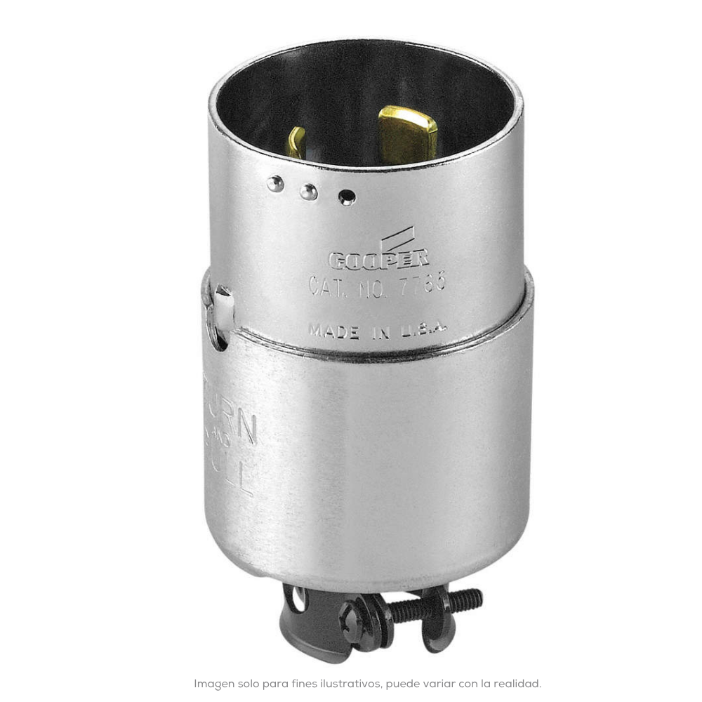 Clavija Hart Lock Media Vuelta Blindada Diametro Del Cable 17.0328.6 MM 3P4H 50A 250VDC  600VCA No NEMA Grado Industrial