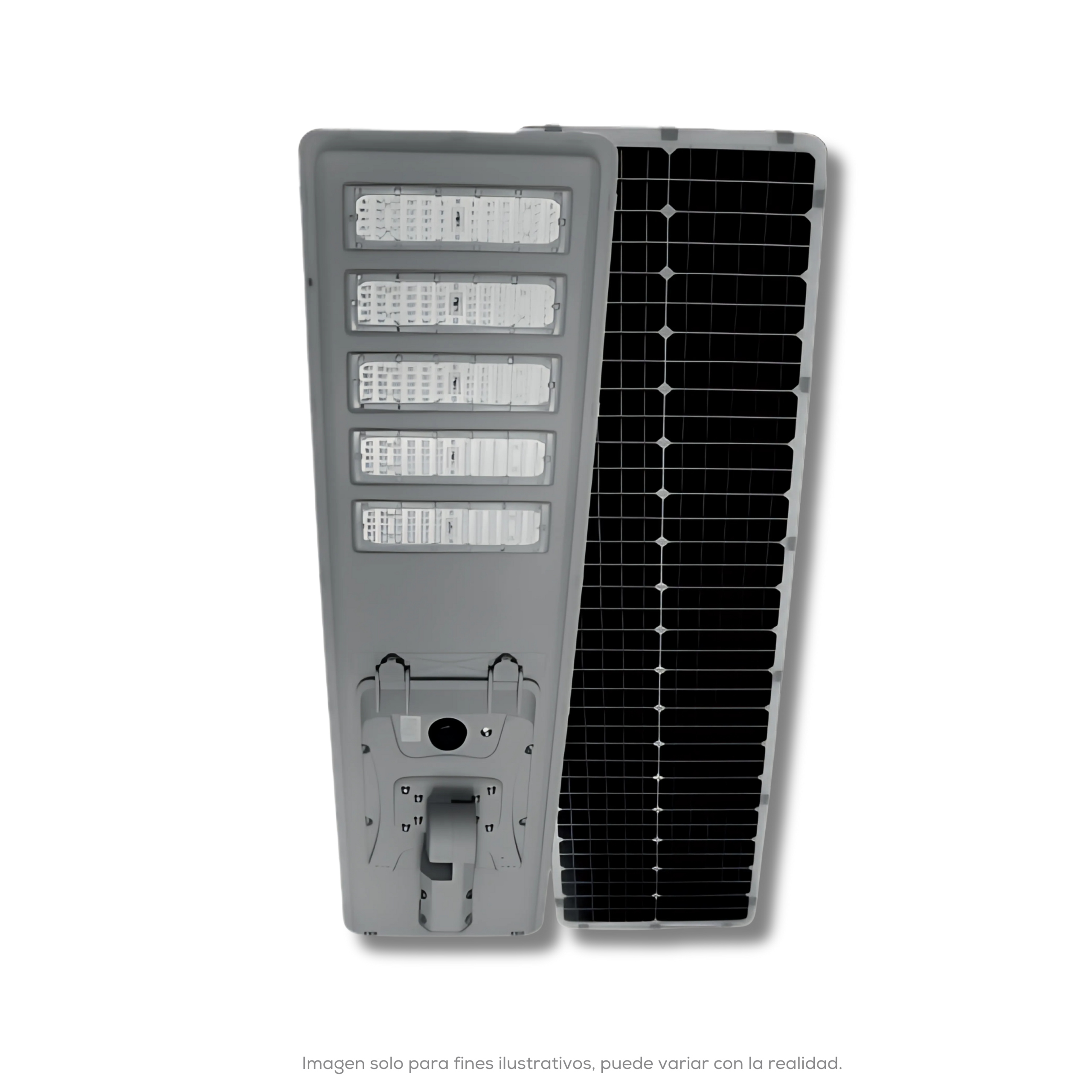 LUMINARIO EXTERIOR CON PANEL SOLAR RECARGABLE 6500K BATERIA 25.6VCD 20 AH 10000LM