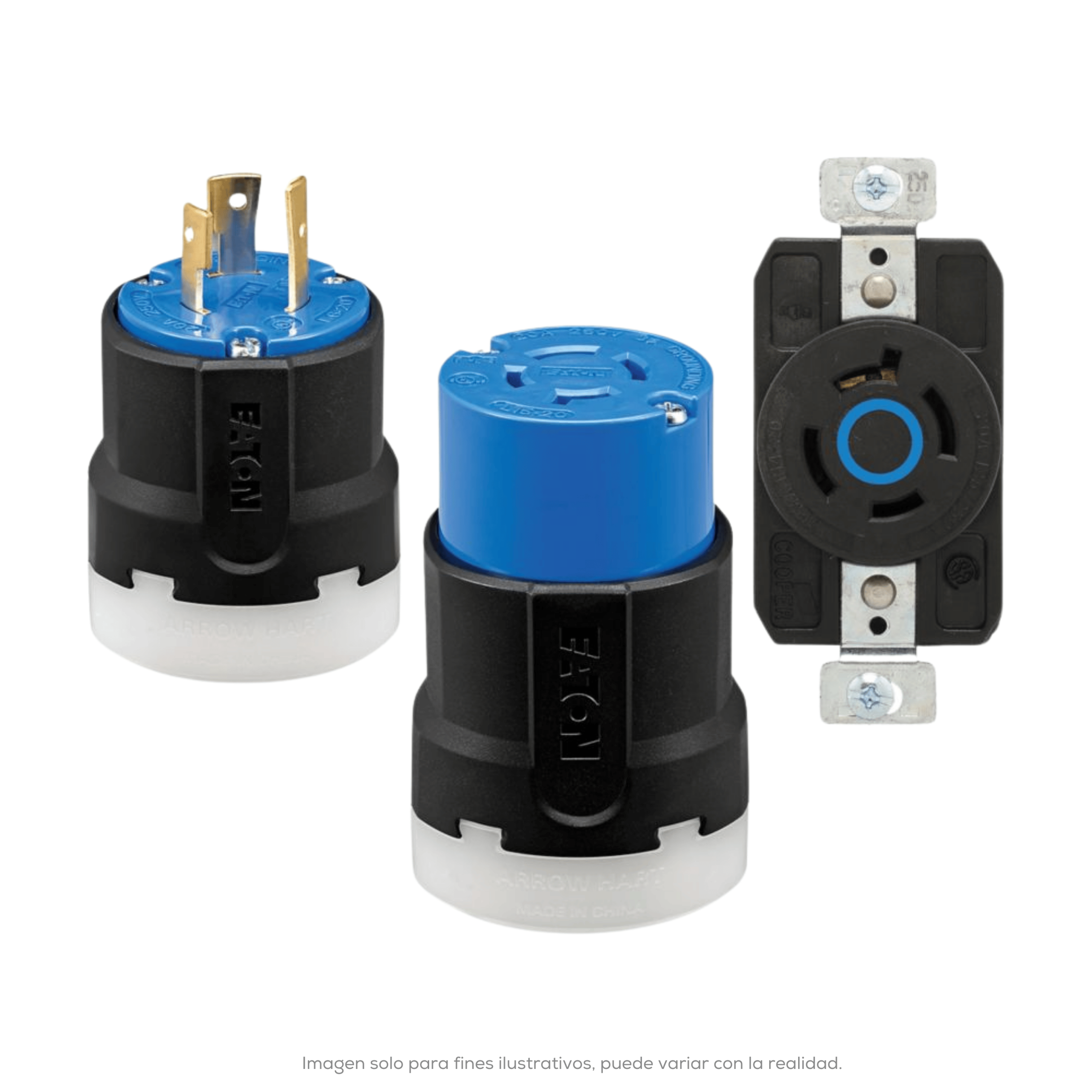 CONECTOR ULTRAGRIP MEDIA VUELTA DIAMETRO DEL CABLE15.9 29.4 MM 3P 4H 30A 3 250VAC L15 30 GRADO INDUSTRIAL COLOR NEGRO CO