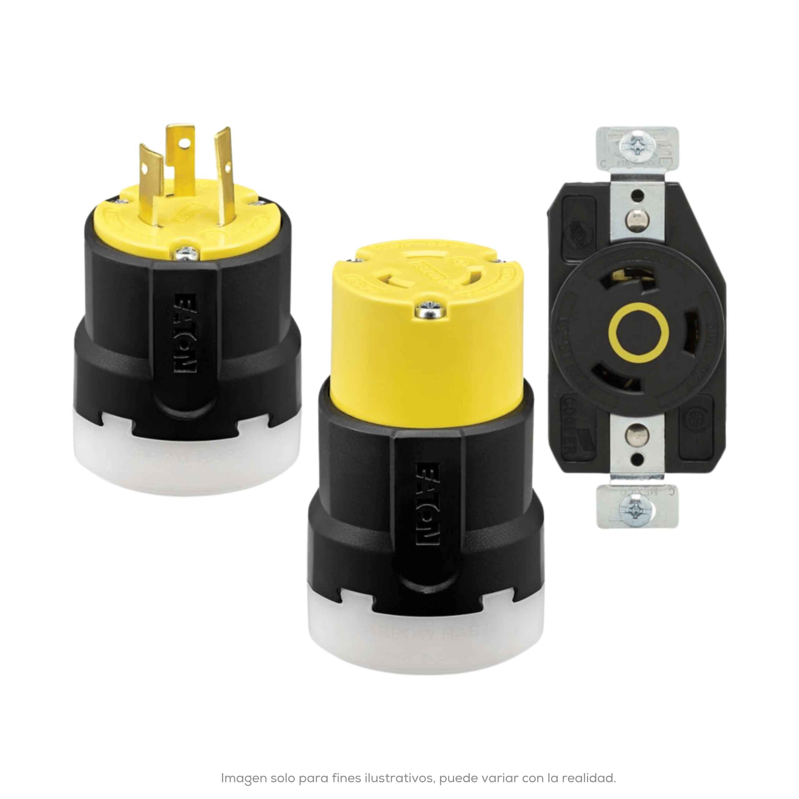 RECEPTACULO SENCILLO HART LOCK 2P3H 30A 125VCA NEMA L5 30 GRADO INDUSTRIAL COLOR NEGRO