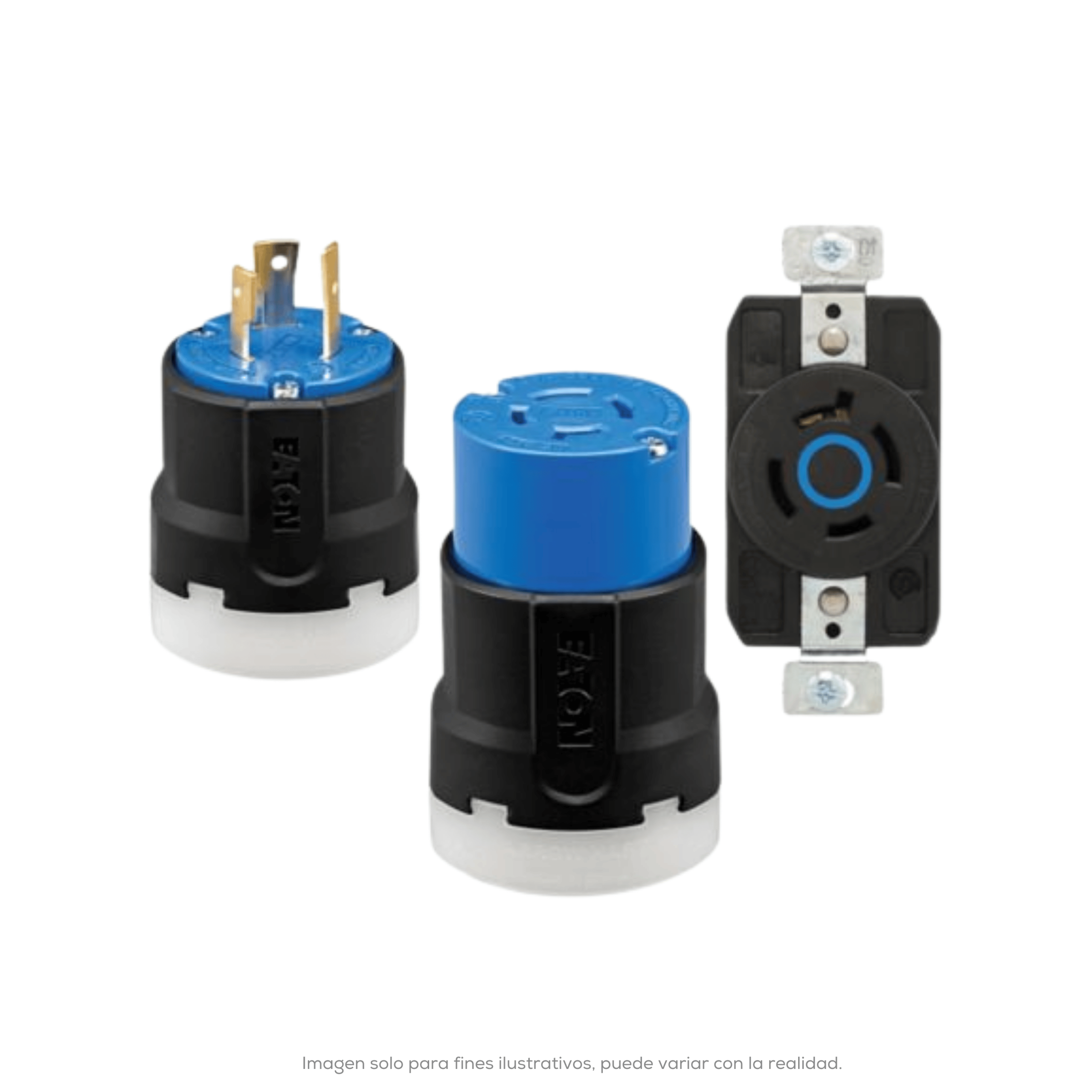 RECEPTACULO SENCILLO HART LOCK 2P3H 20A 250VCA NEMA L6 20 GRADO INDUSTRIAL COLOR NEGRO