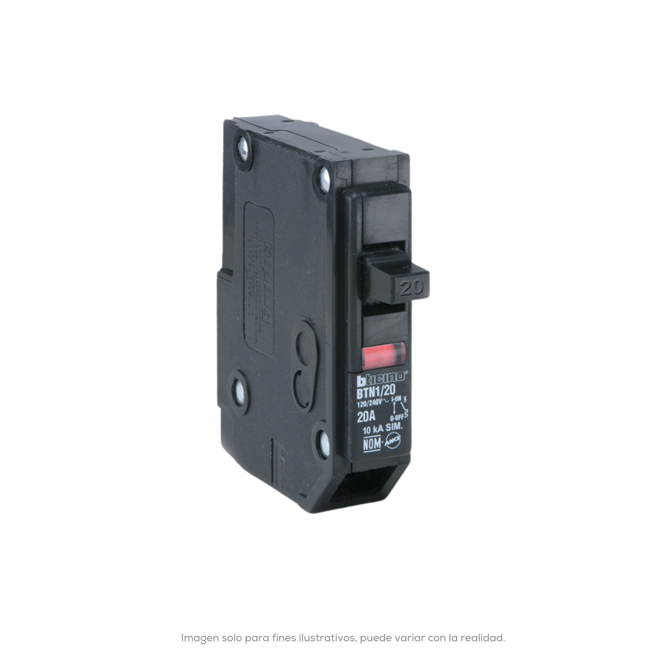 INTERRUPTOR TERMOMAGNETICO CON PROTECCION DE FALLA A TIERRA 1X20 A 6 MA 120 240 V 10 KA 3 4 MONTAJE ENCHUFABLE