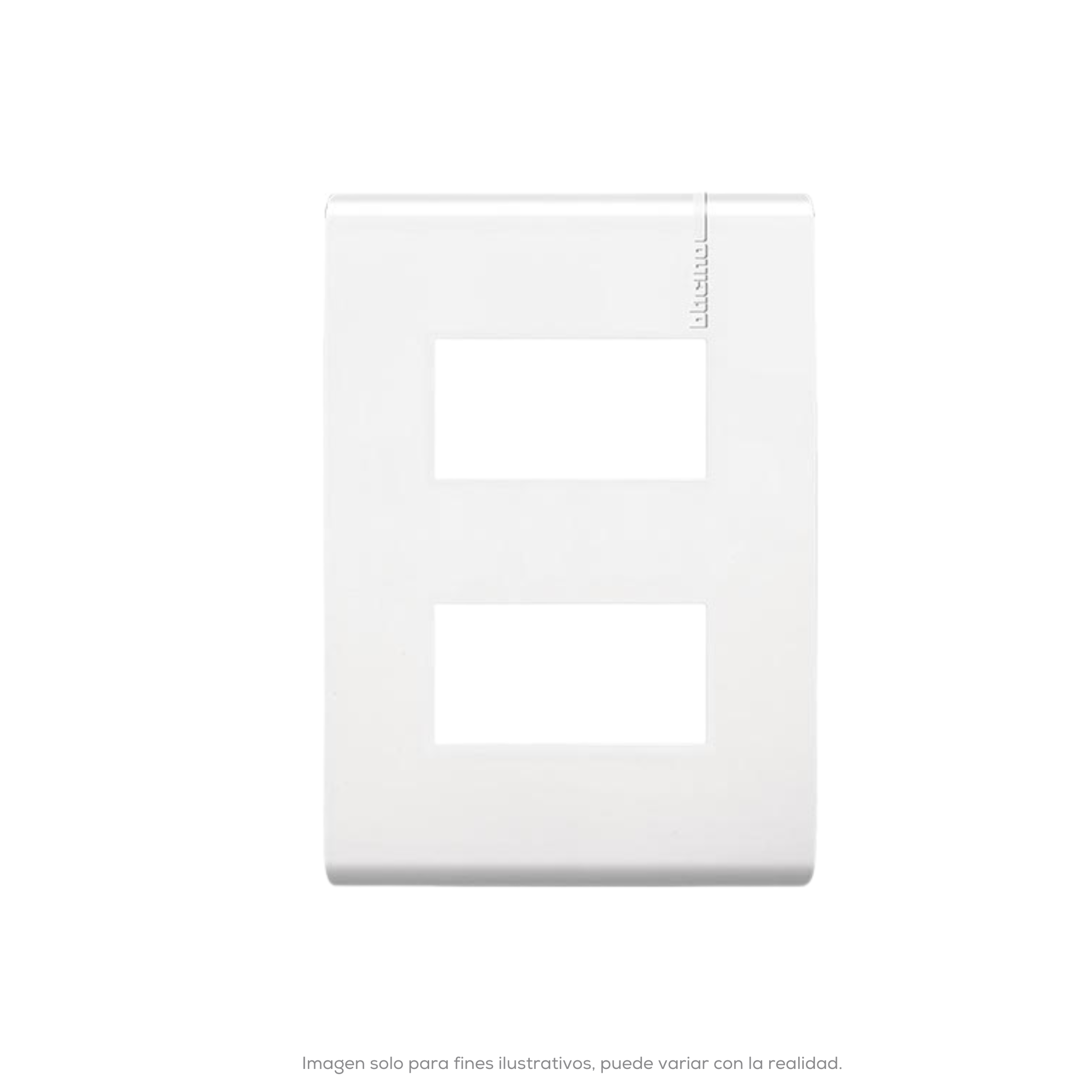 PLACA DE 2 MODULOS CON CHASIS DE RESINA COLOR BLANCO