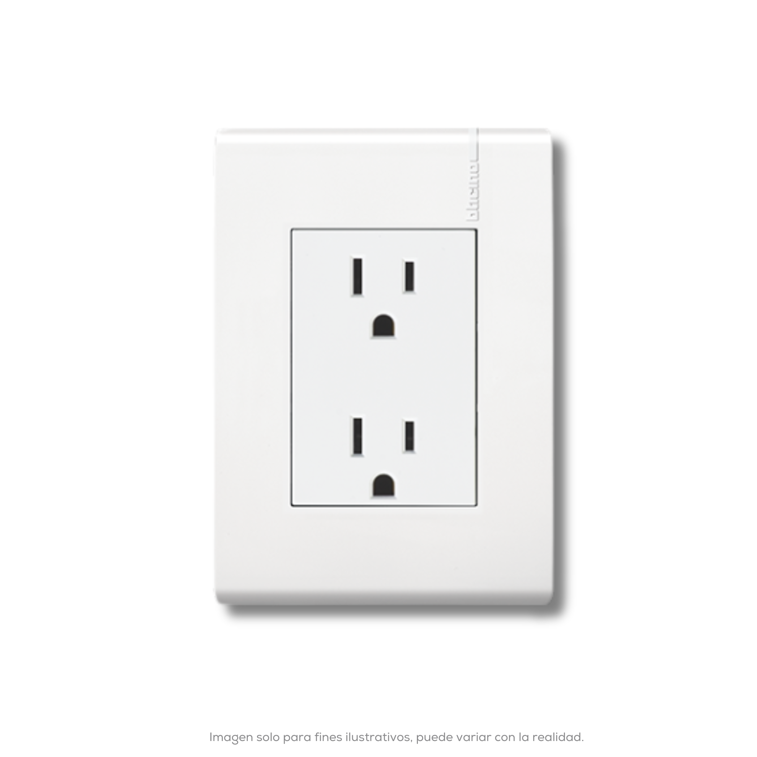 TOMACORRIENTE DUPLEX 2PT CON PROTECCION INFANTIL 15A 127 250V PLACA BLANCA