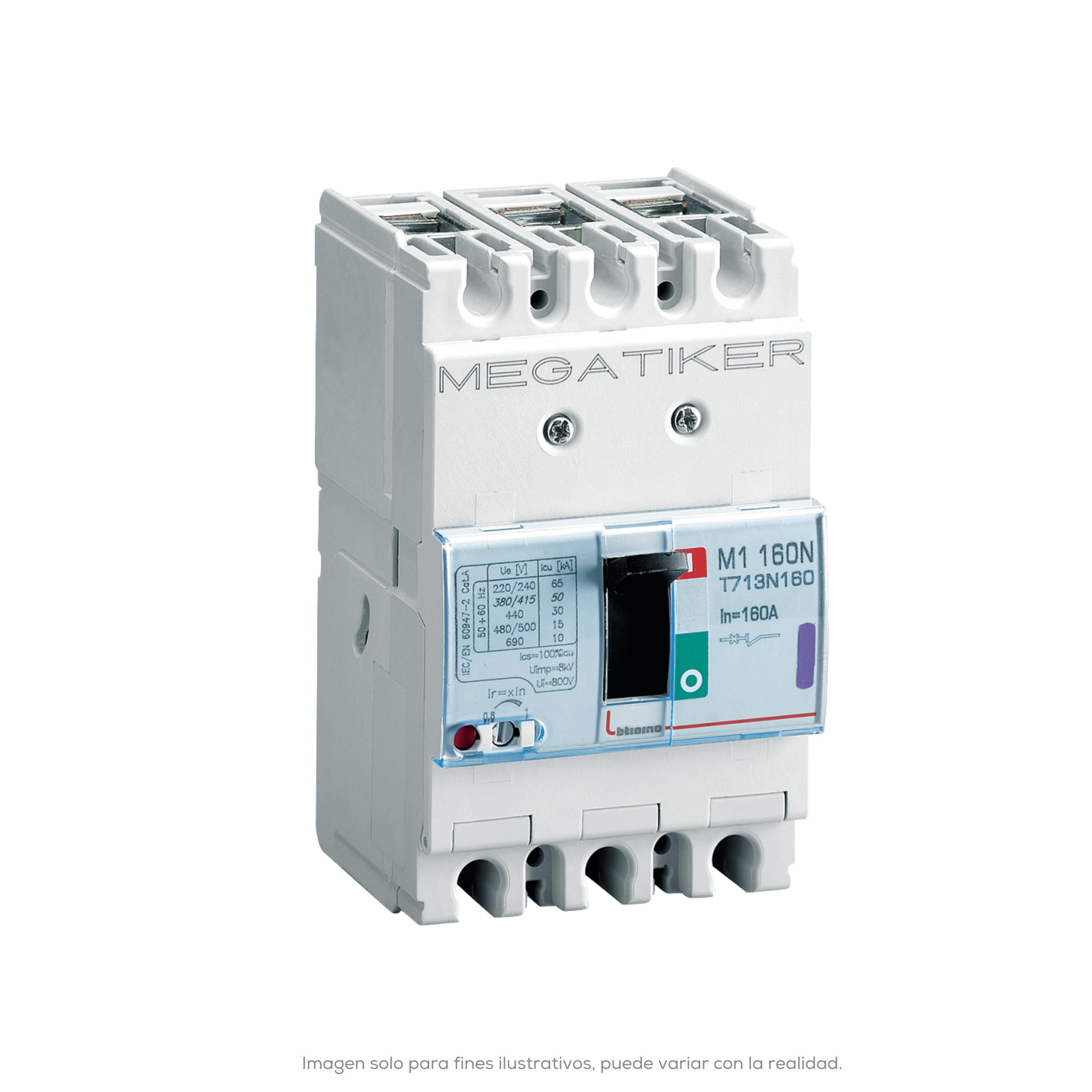 INTERRUPTOR TERMOMAGNETICO M1 160N 3 POLOS 160 A