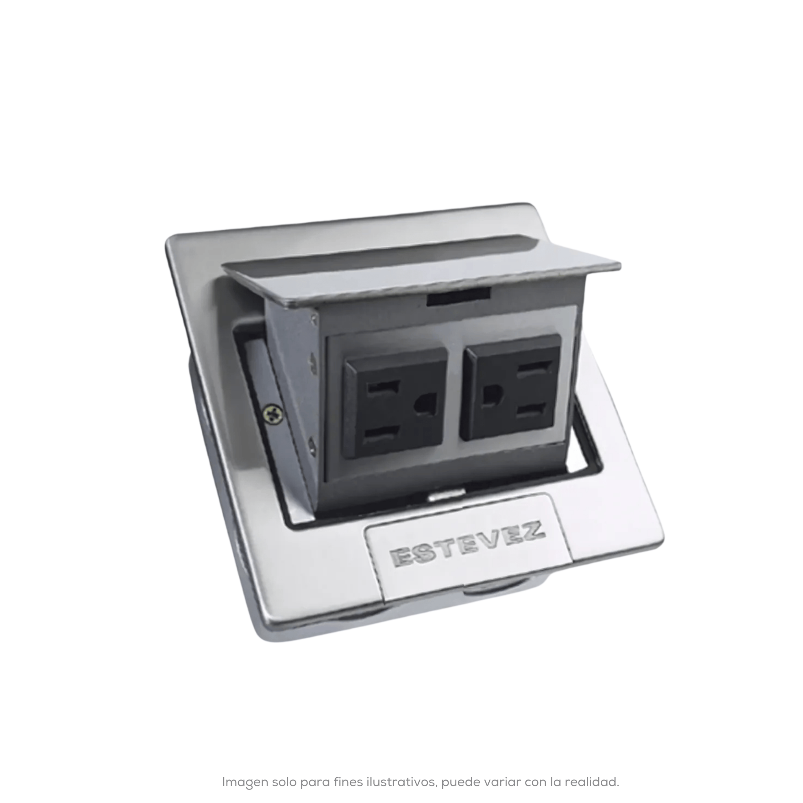CONTACTO DUPLEX DE PISO IPX4 C TAPA 2X2P+T INOX