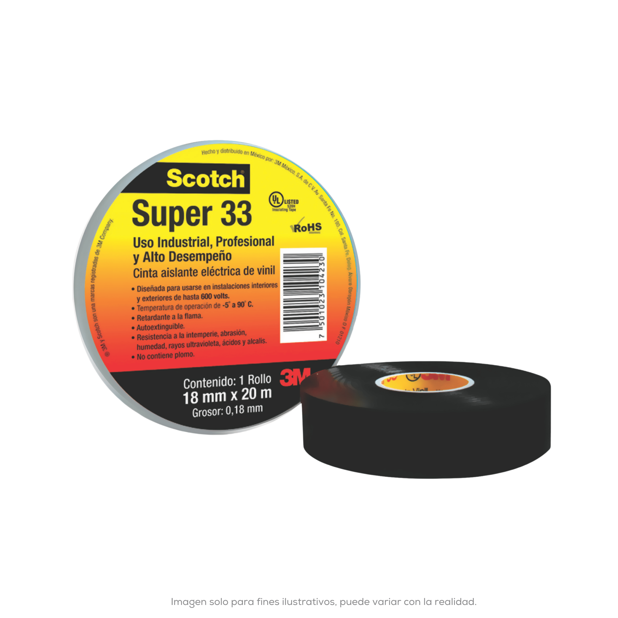 Cinta De PVC Scotch Super 33 019 X 20M 3M