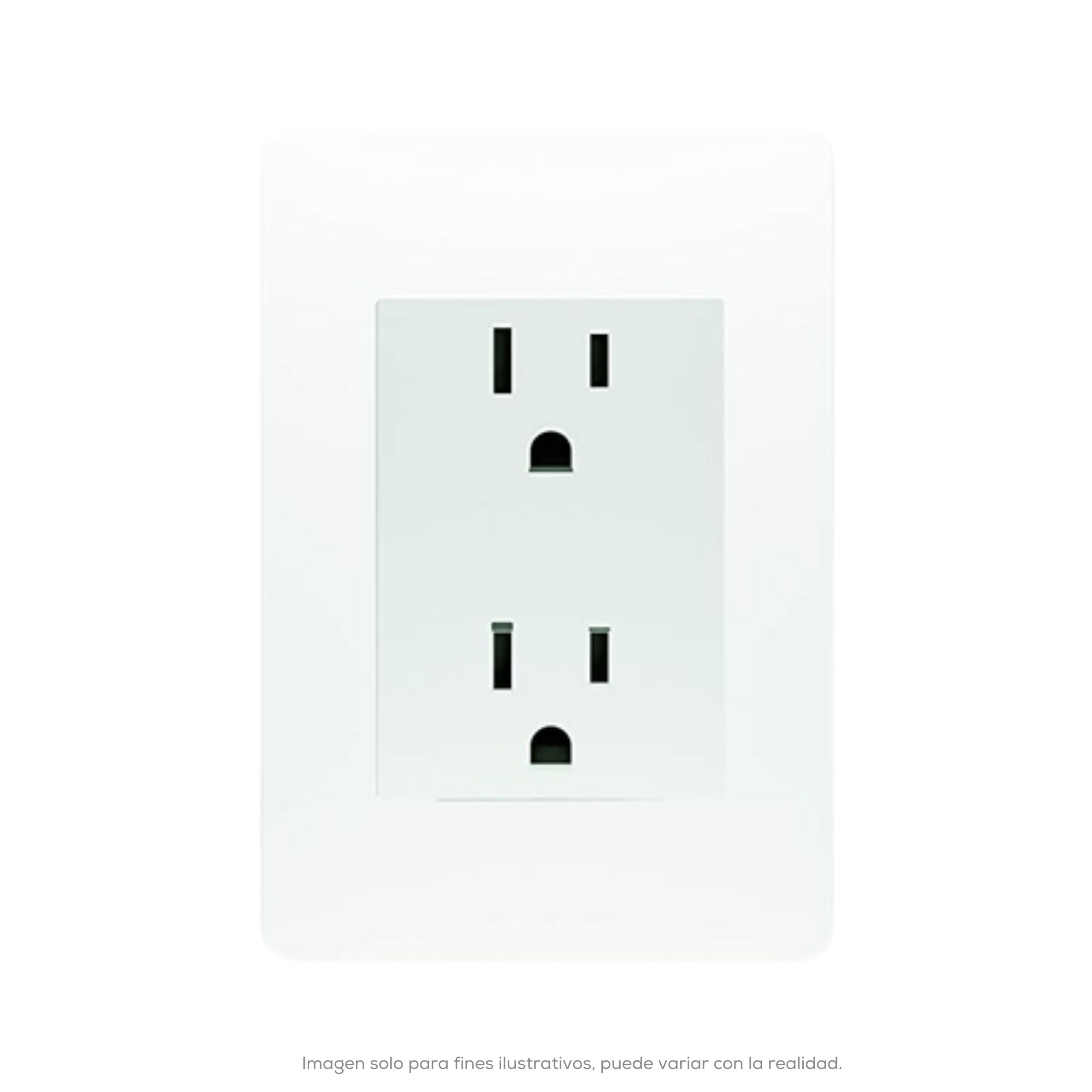 CONTACTO DUPLEX ECONOMICO 2P + T C PLACA UNNO BLANCO