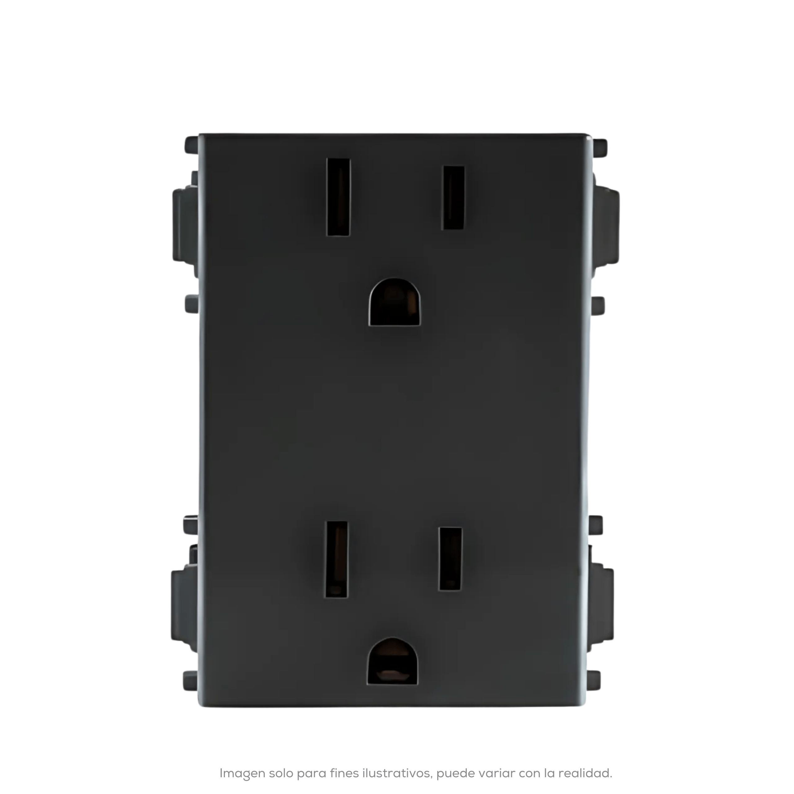 CONTACTO DUPLEX 2P+T 3 MOD BLACK