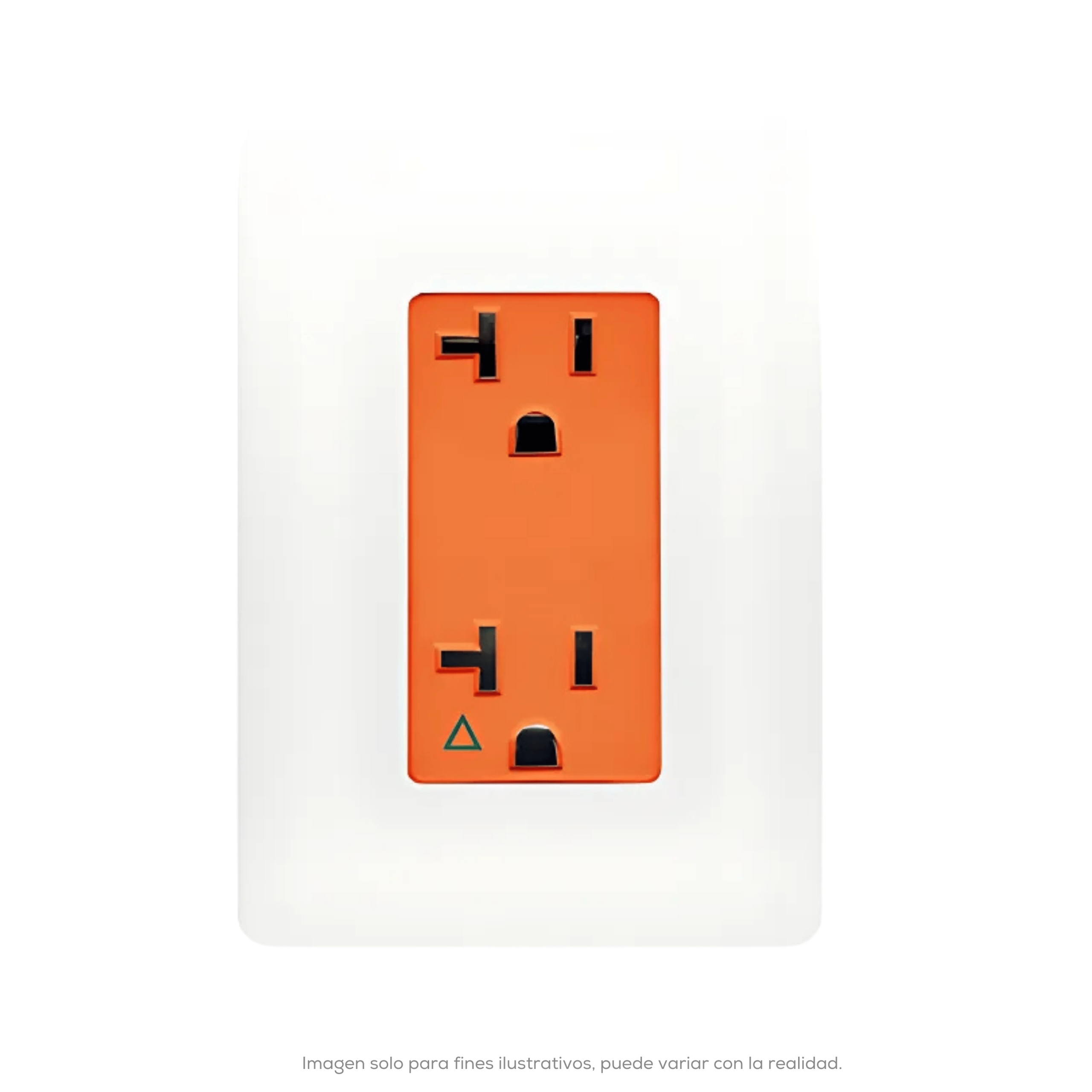 CONTACTO DUPLEX TIERRA AISLADA IG C PLACA UNNO BLANCO MEC NARANJA