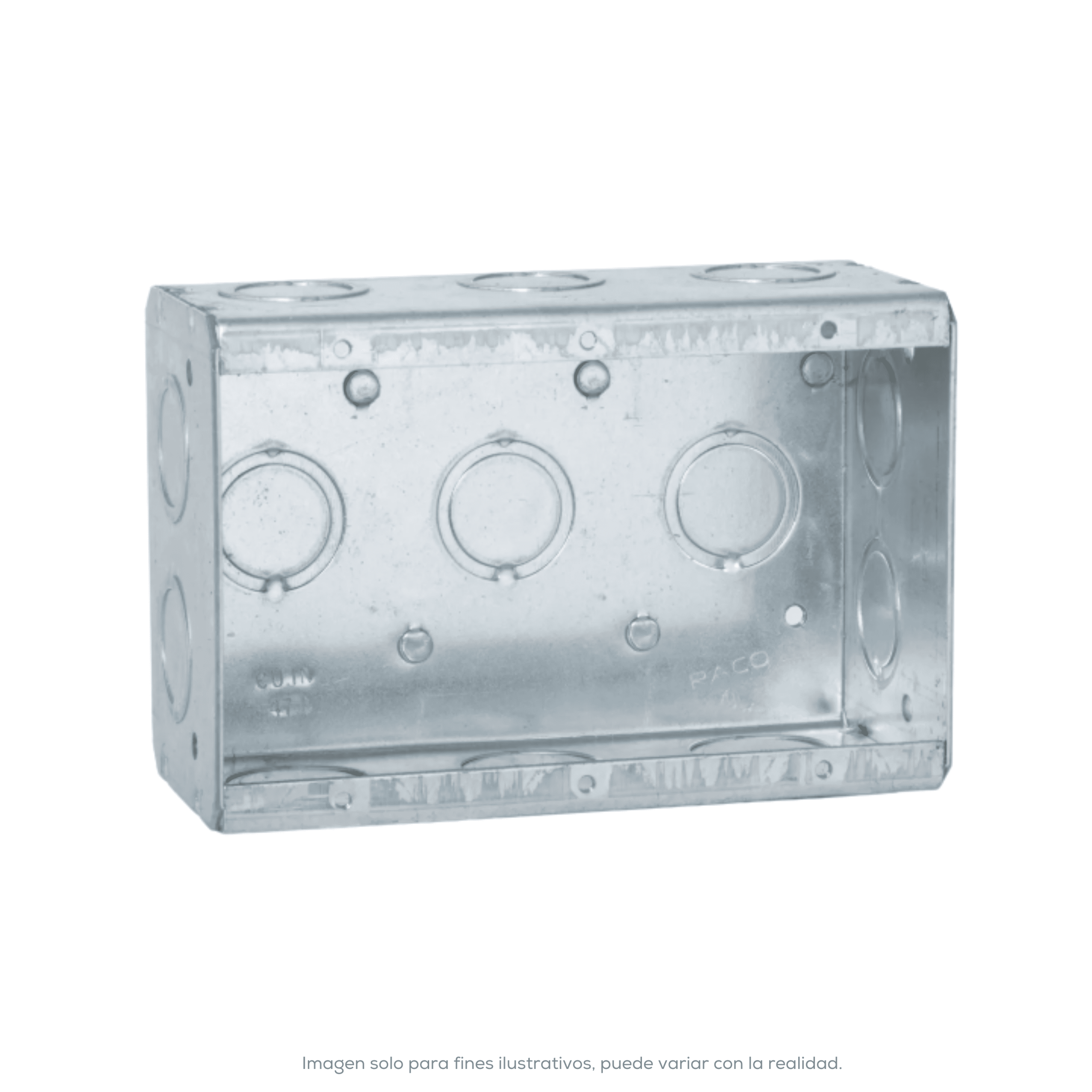 Caja De Metal 2 1/2 Pr 3 Artef Ko 1/2 3/4 P Raco