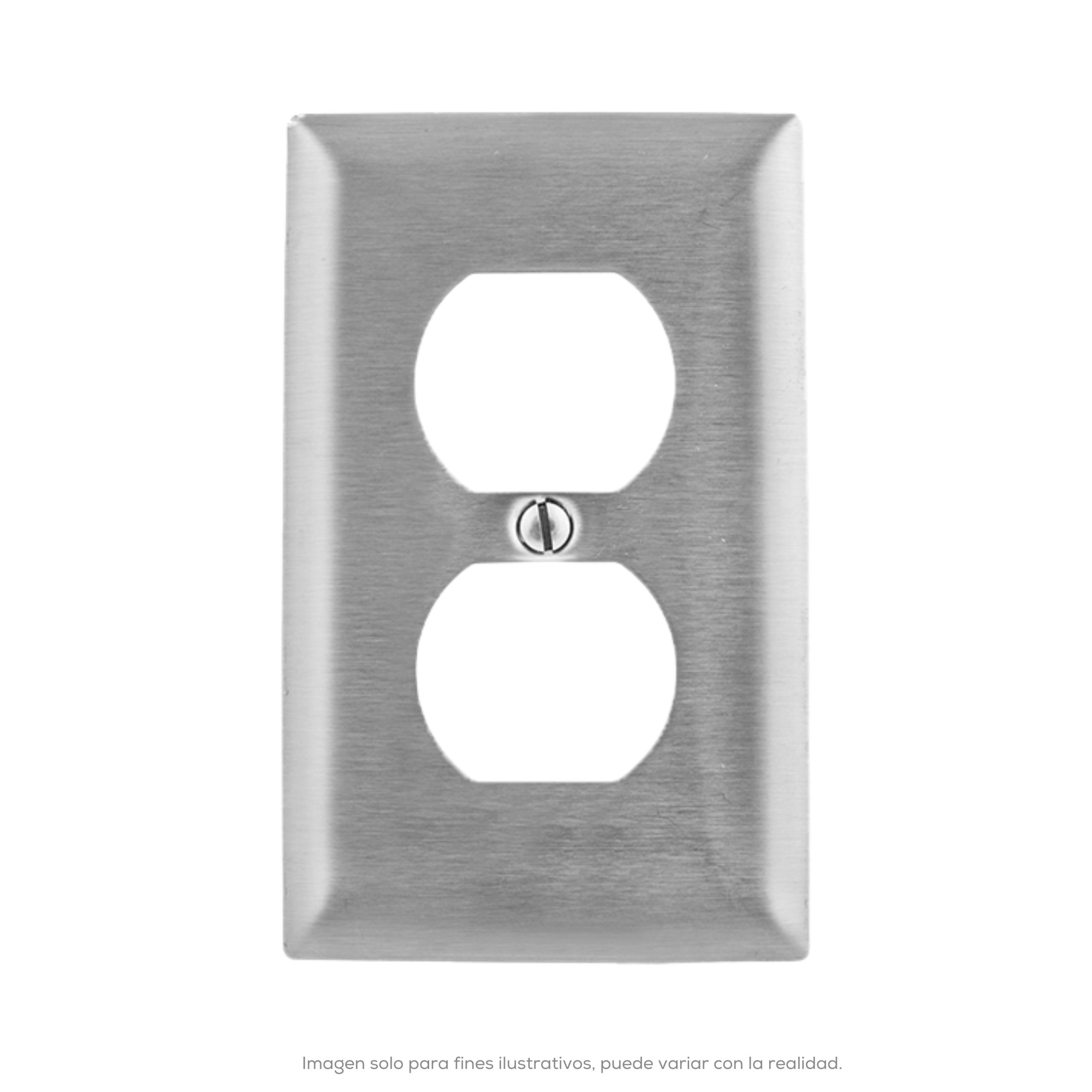 Placa Acero Inoxidable P/1 Dplex Hubbell