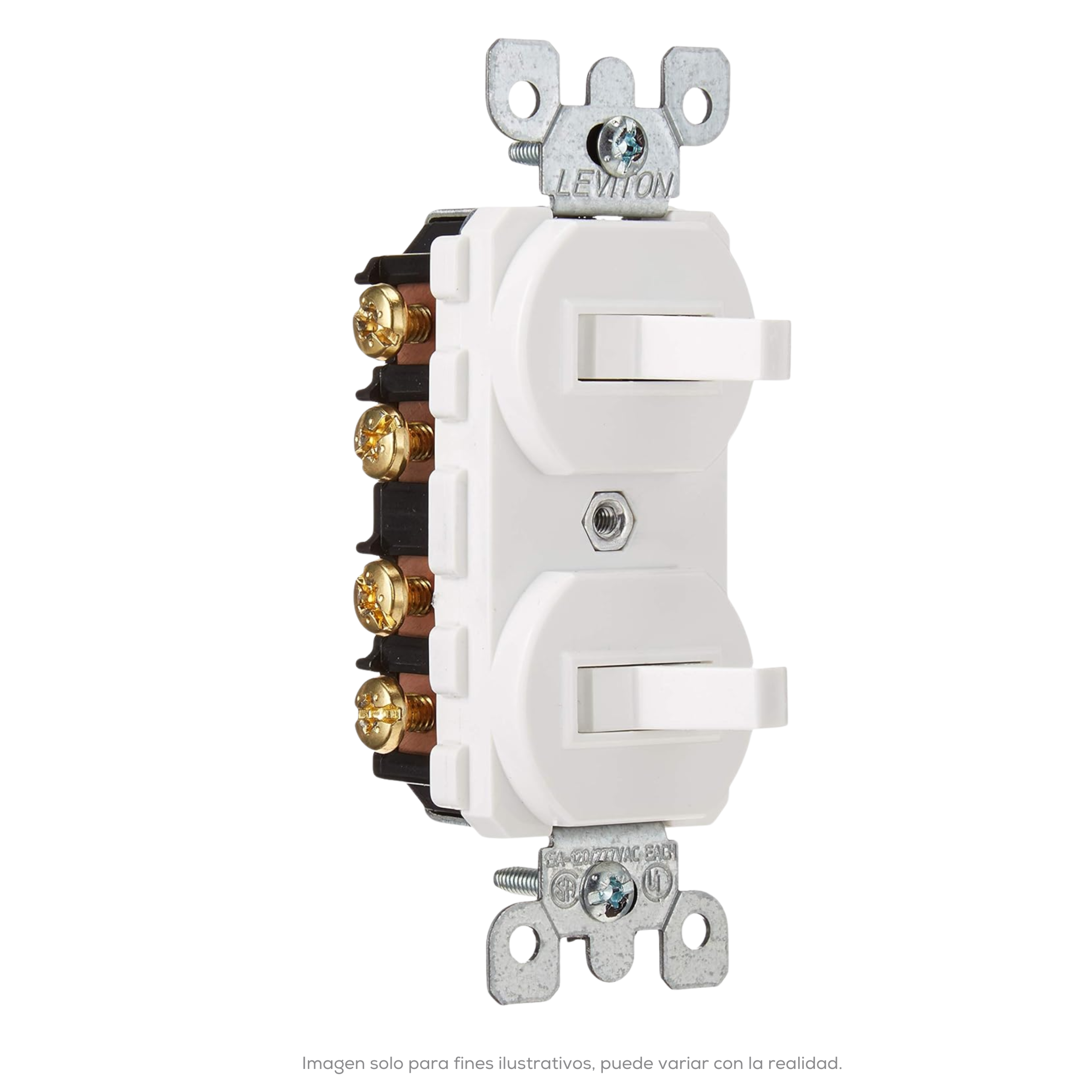 Dos Intes De Palanca De 3 Vias 15 A 120/277 V Blanco