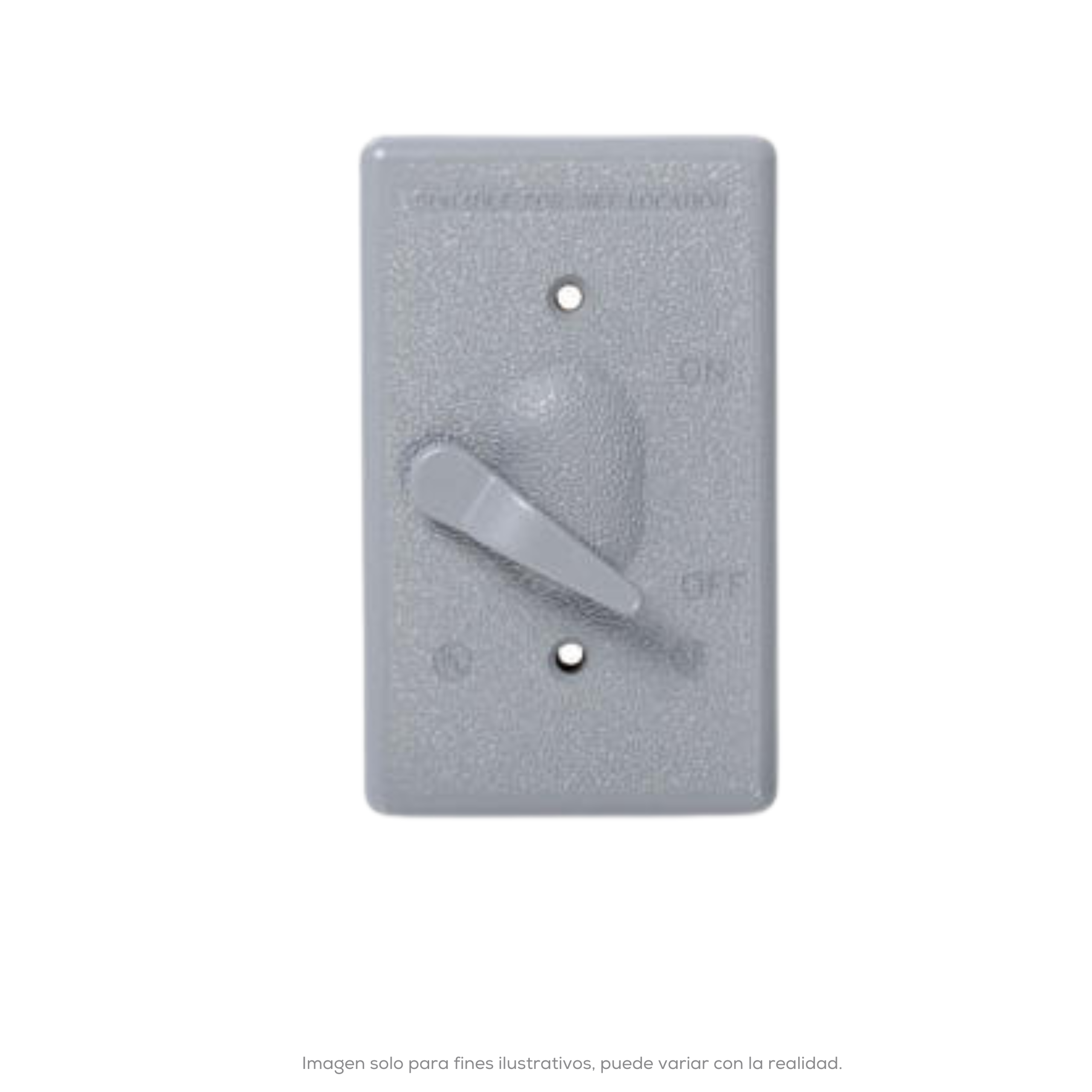 Placa Metalica Para Intemperie Para Interruptor De Palanca Montaje Vertical Gris