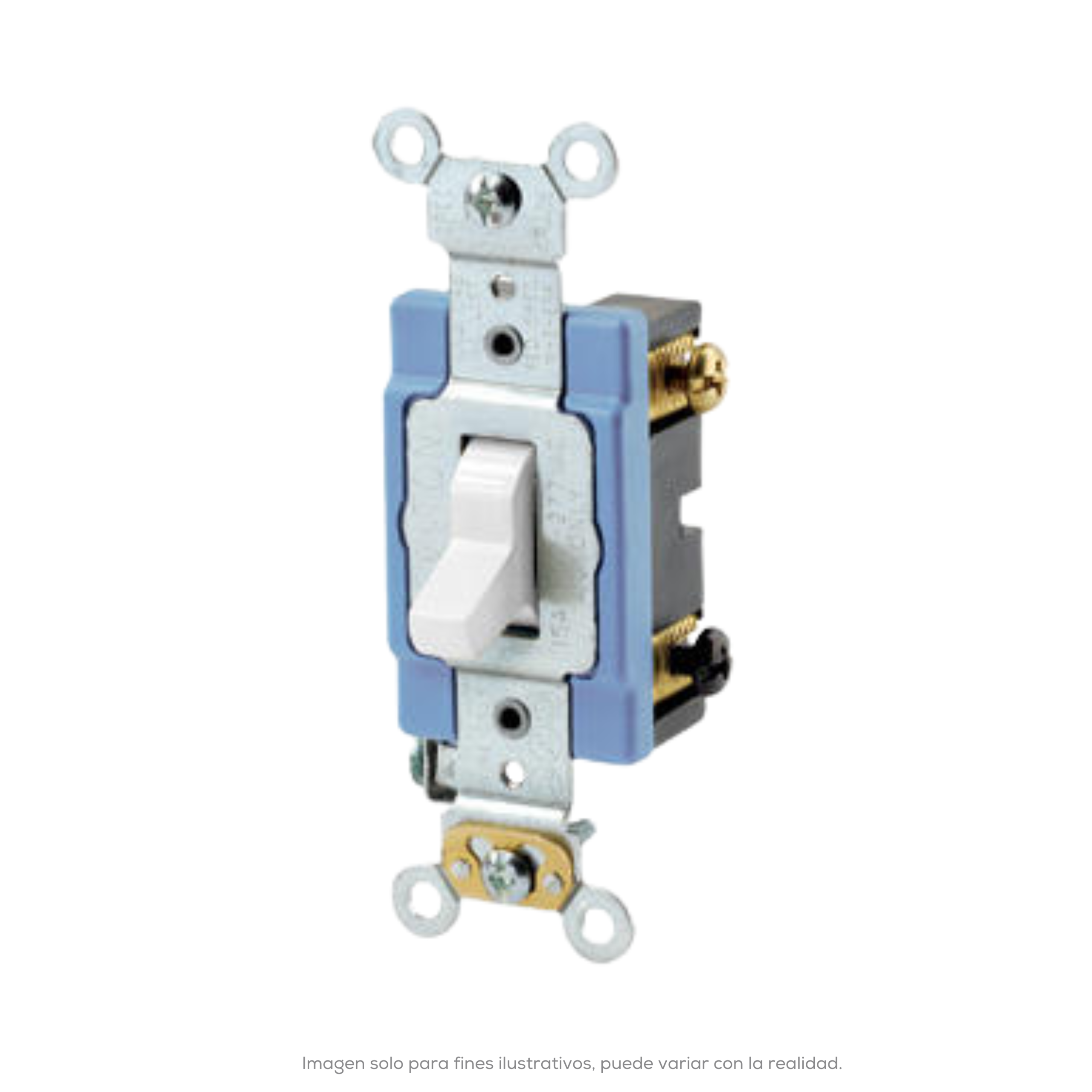 Int De Palanca Grado Industrial 3 Vias 15 A 120/277 V Alambrado Lateral Y Posterior Blanco