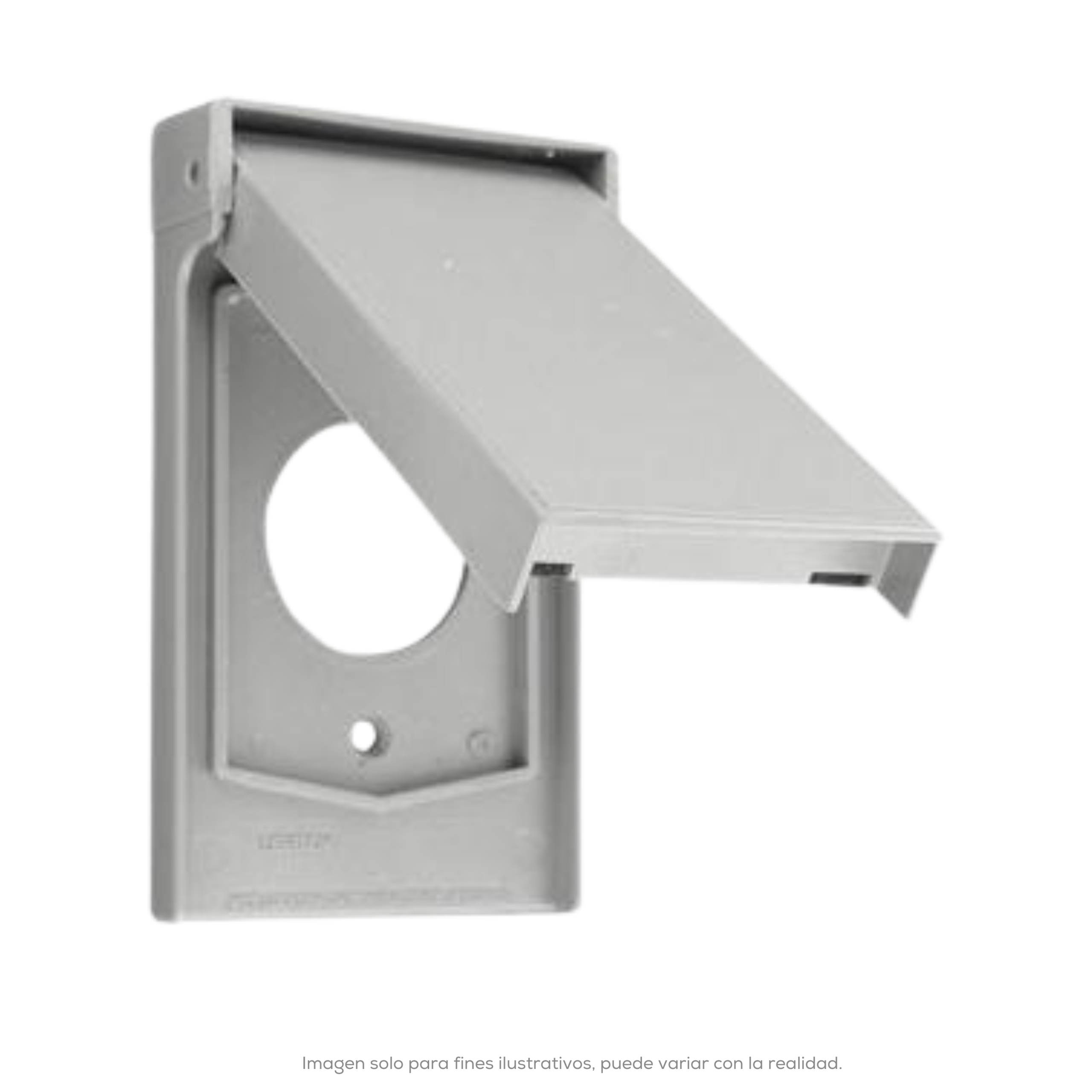 Placa De Nylon P/Intemperie P/Receptaculo Redondo 20/30 A Gris