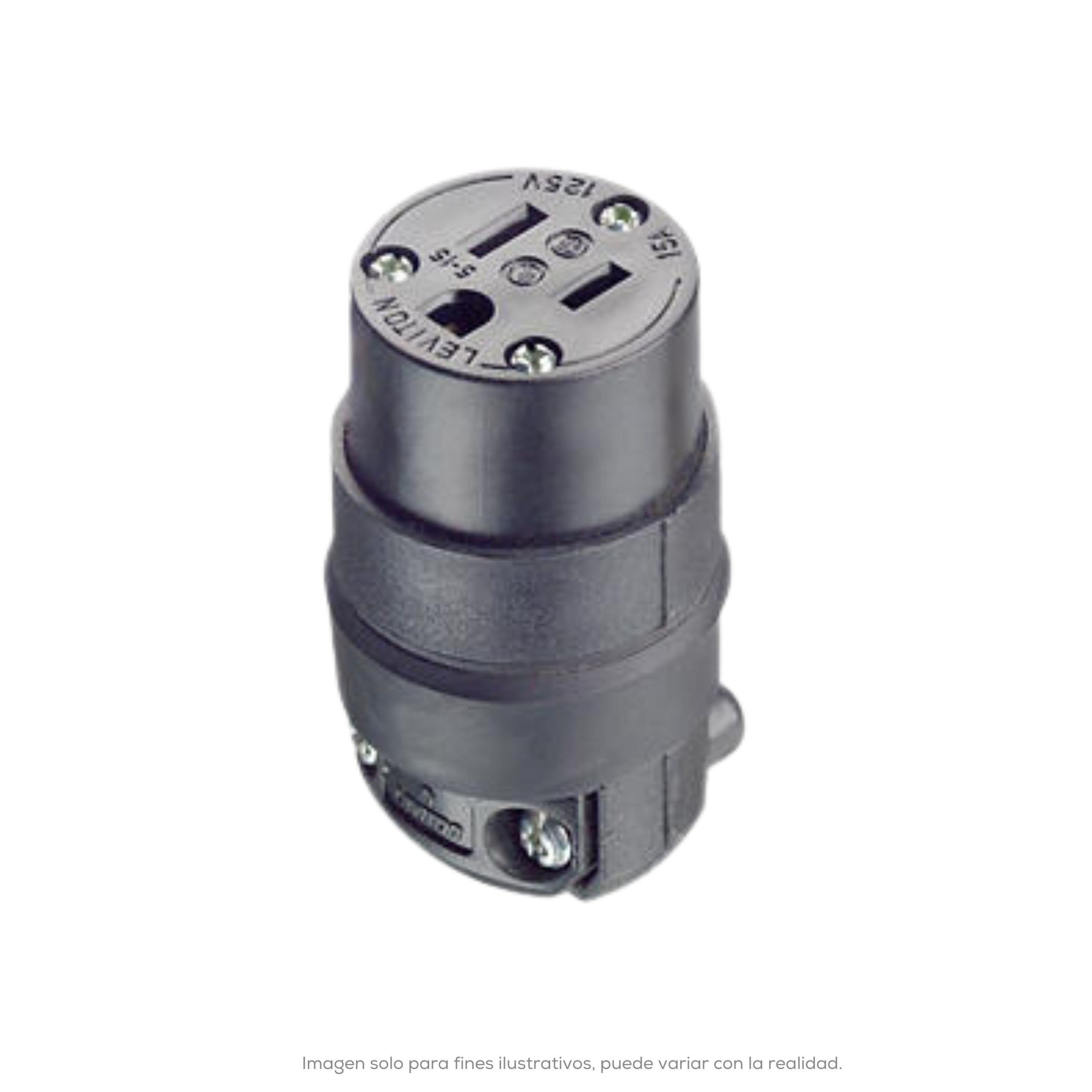 Conector De Hule 2P 3H 15A-125V Nema 5-15R
