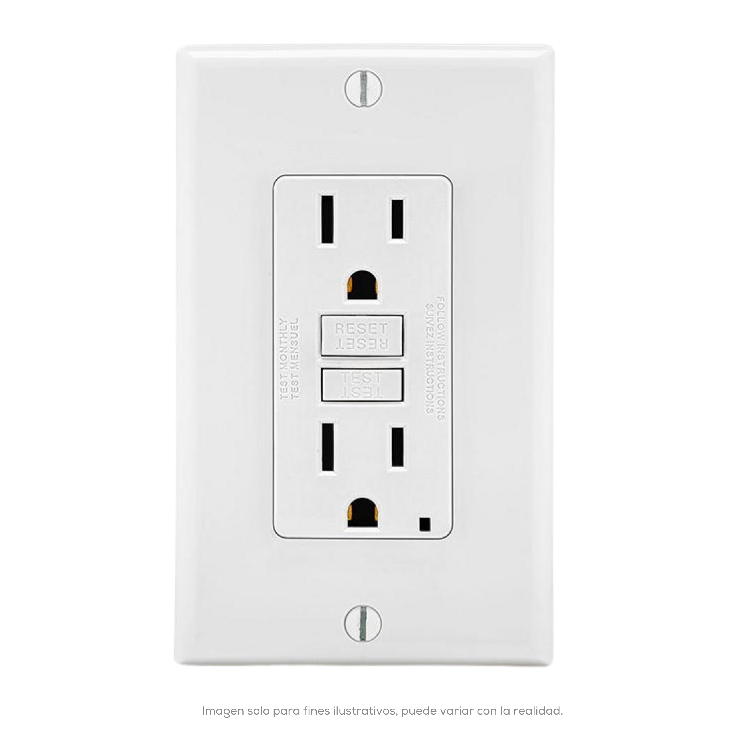 Receptaculo Dplx Gfci O Icft Con Automonitoreo Smartlockpro 15 A 125 V 2P 3H Blanco C/Placa
