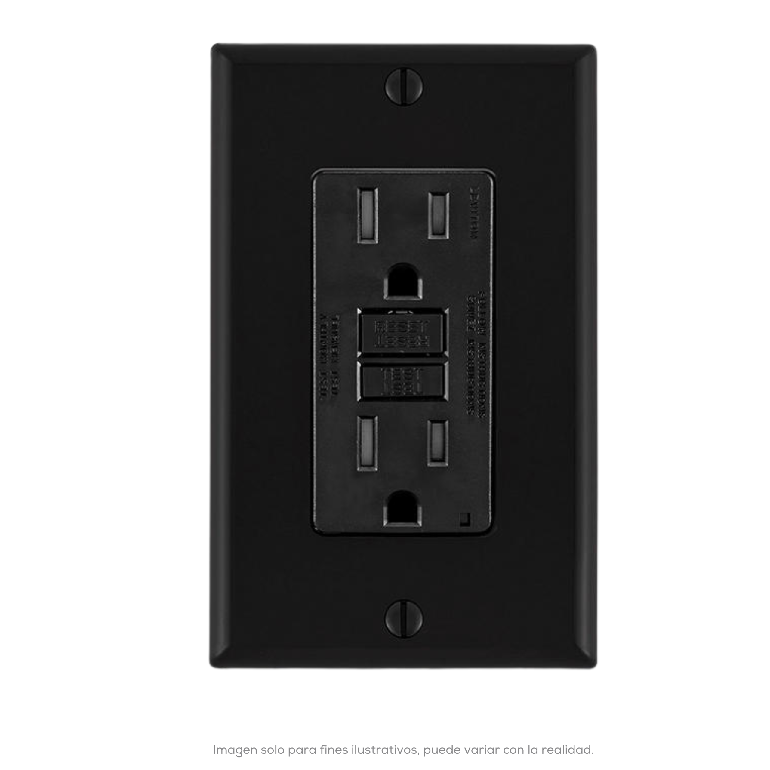 Receptaculo Dplx Gfci O Icft Con Automonitoreo Smartlockpro Tamper Resistant 15 A 125 V 2P 3H Negro C/Placa