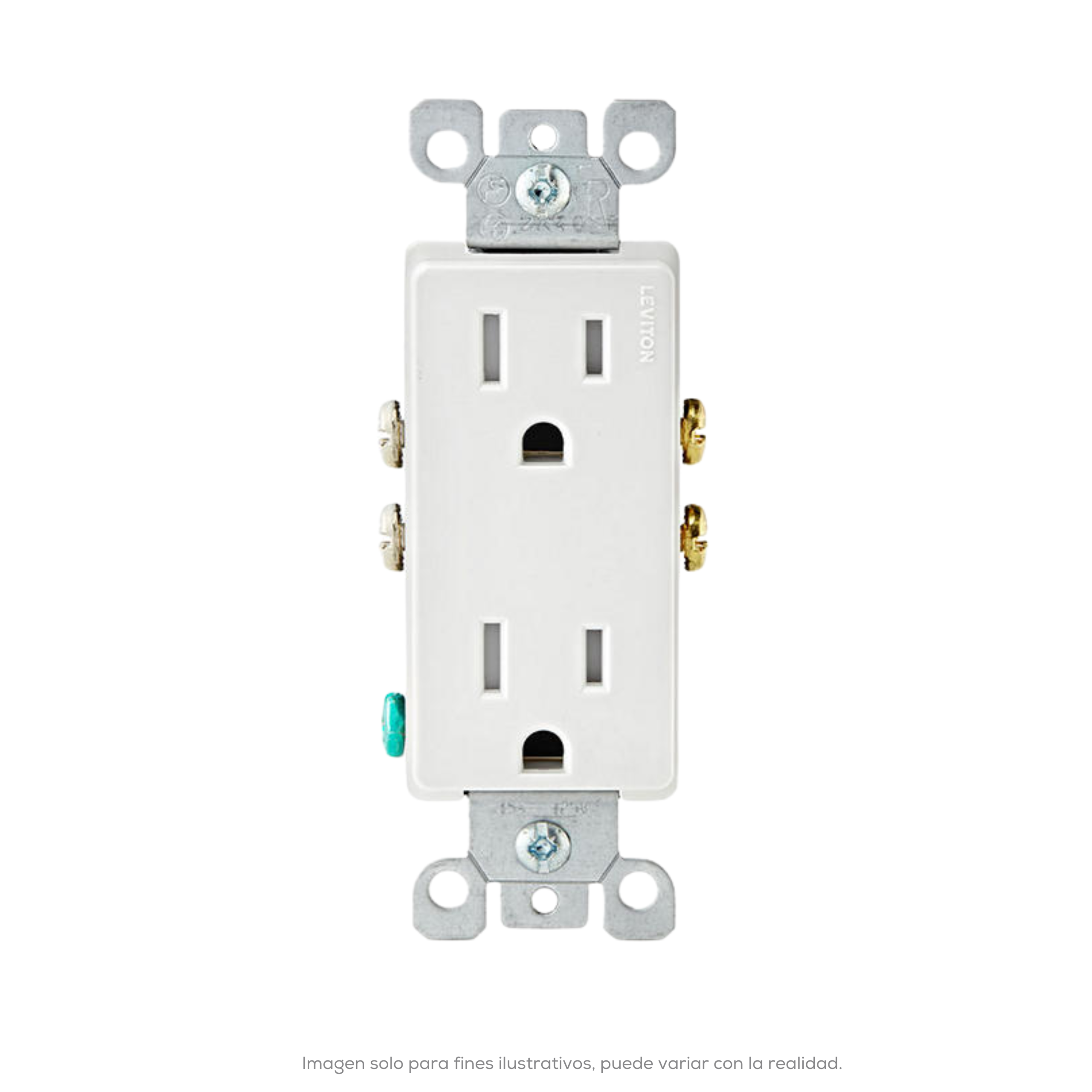 Receptaculo Dplx Decora Residencial Tamper Resistant 15 A 125 V 2P 3H Bco