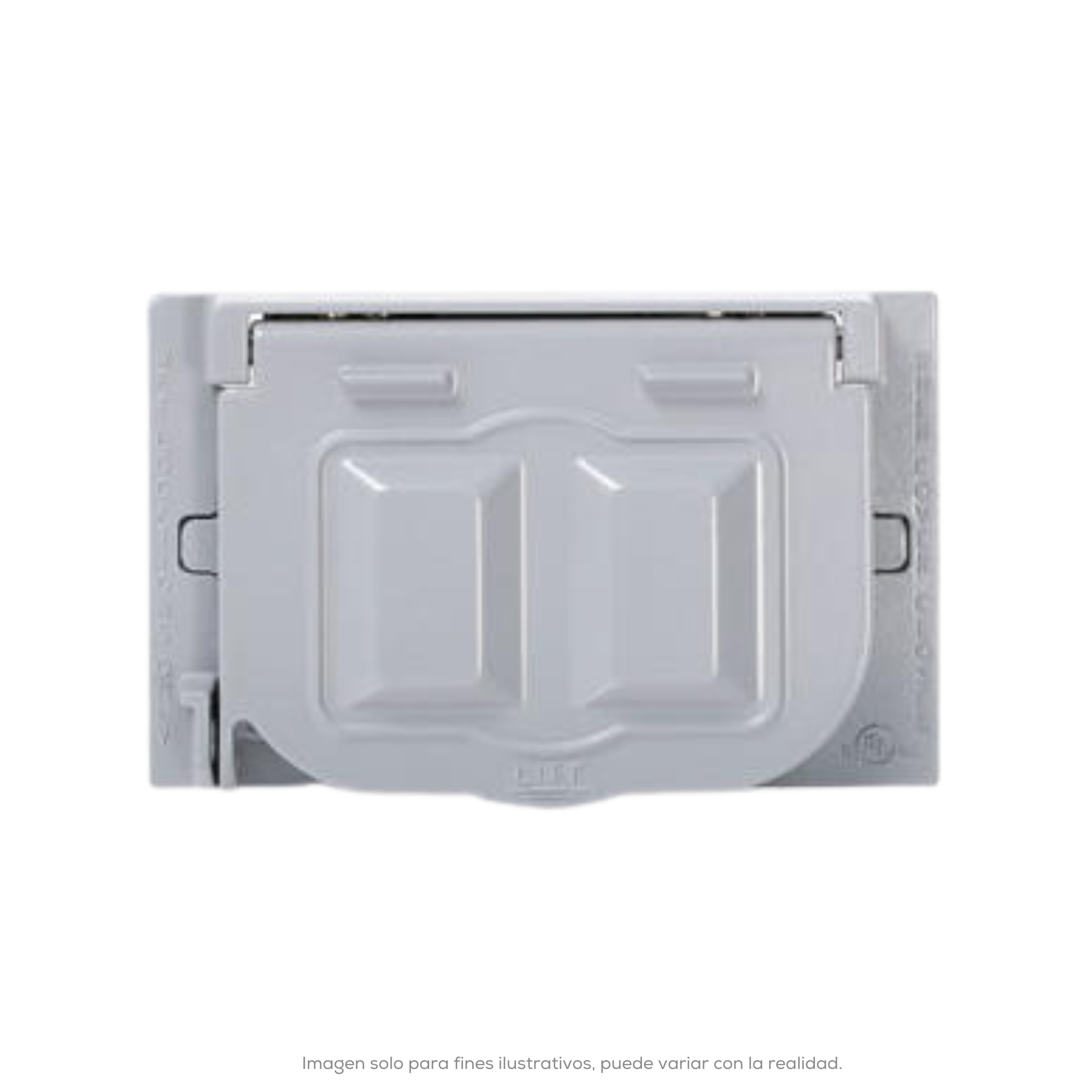 Placa Metalica Para Intemperie Para Gfci O Receptaculo Duplex O Sencillo De 35 mm De Diametro Gris