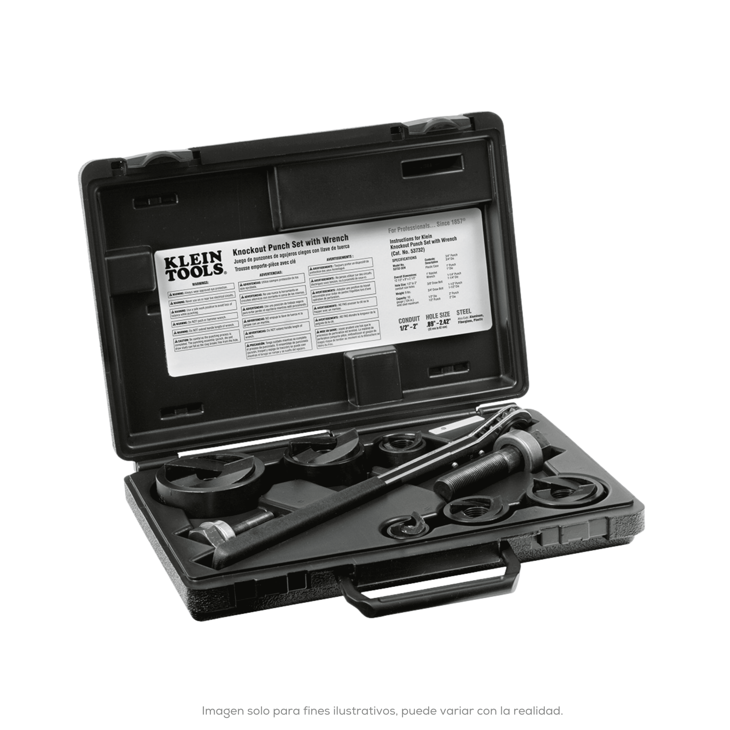 Juego De 6 Sacabocados De 1/2 A 2 En Estuche Klein Tools