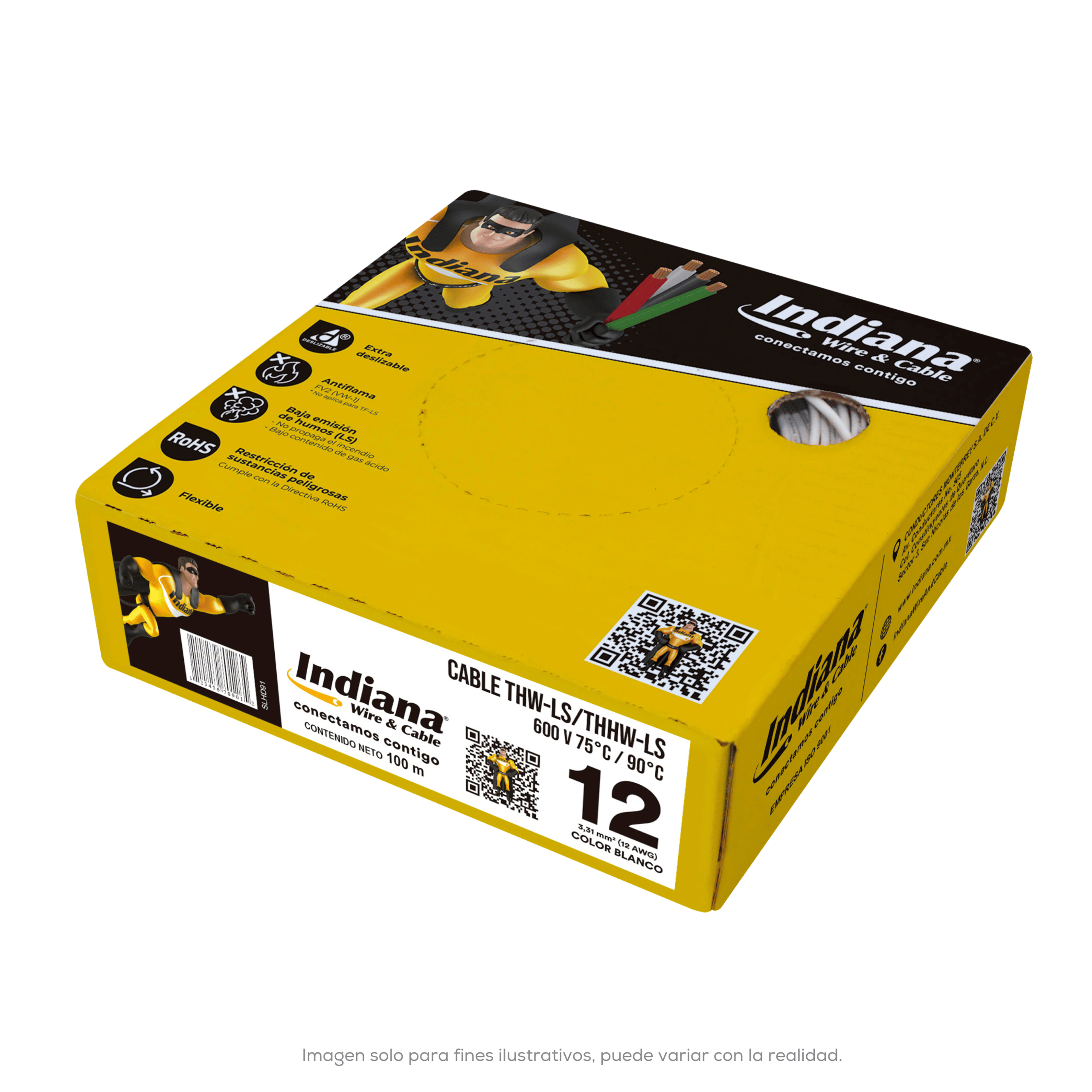 Cable THW Cal 12 Blanco Indiana Sly 309