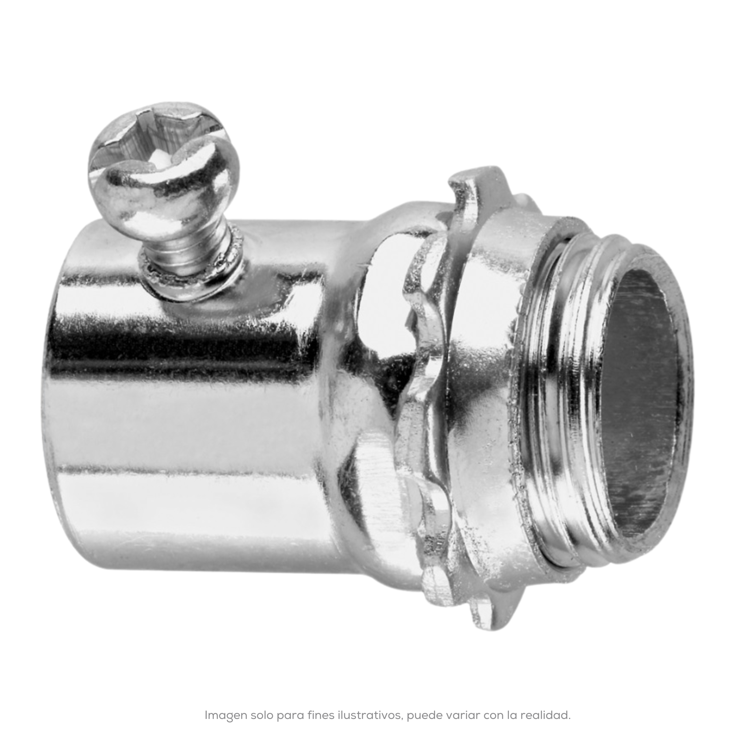CONECTOR AJUSTE C/OPRESOR 1/2 ACERO