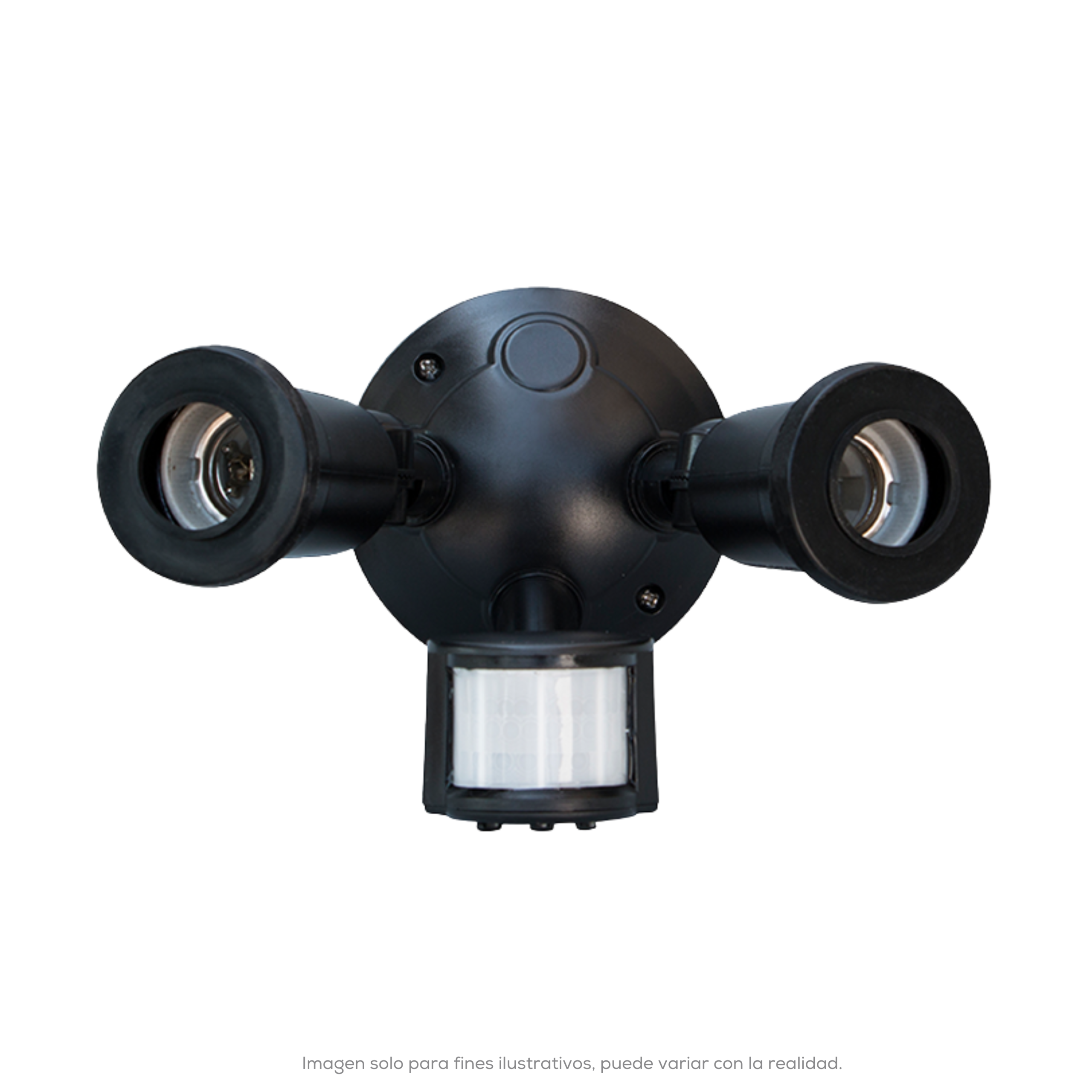 Base Porta Spot Doble Con Sensor De Movimiento Negro