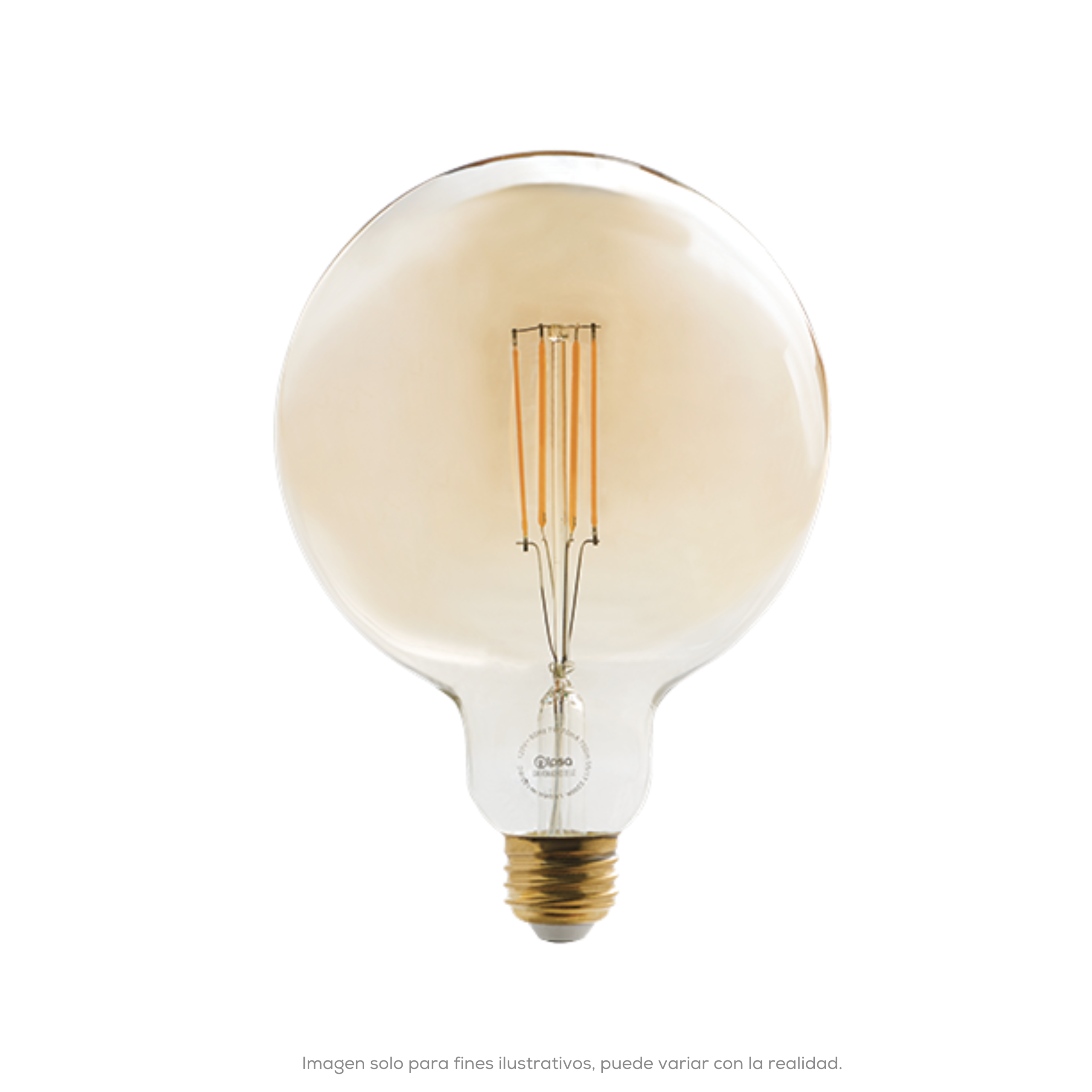 Lampara De Leds Dimeable 7 W Tipo G95 Blanco Calido 2200 K