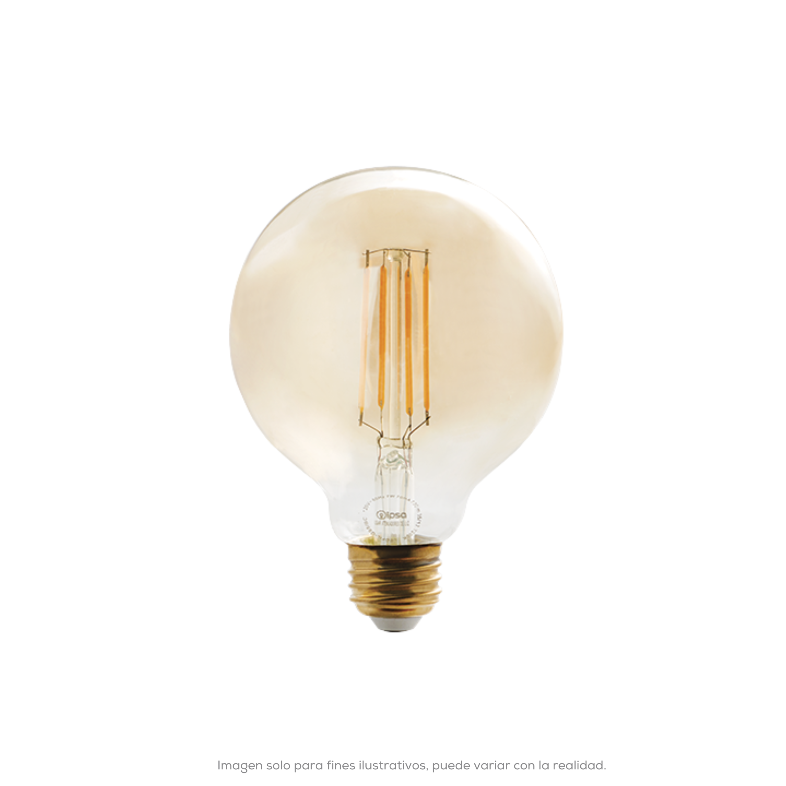 Lampara De Leds Dimeable 7 W Tipo G95 Blanco Calido 2200 K