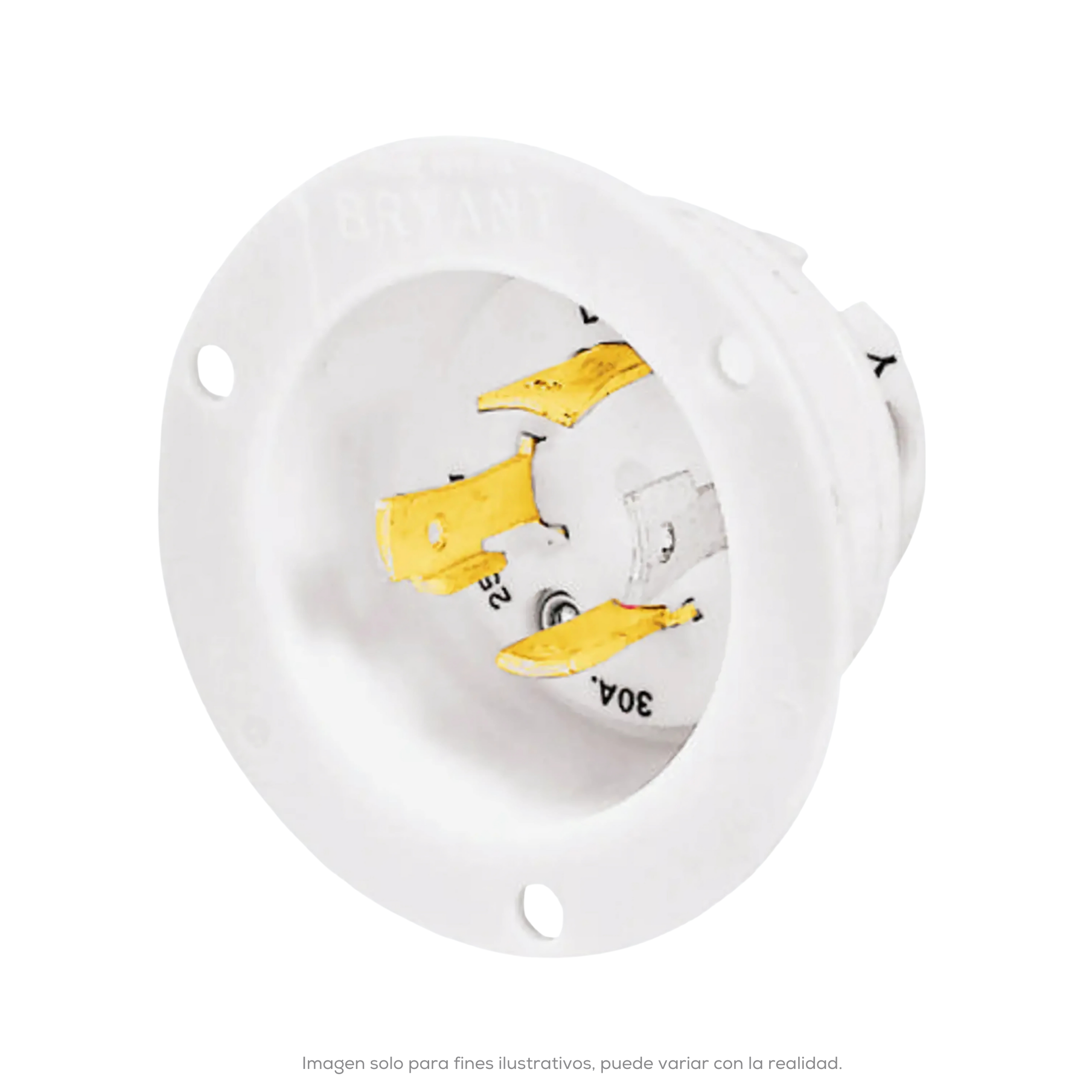 CLAVIJA BRIDADA 1/2 VUELTA 3P 4H 30A 250V NEMA WD-1 WD-6 UL 498