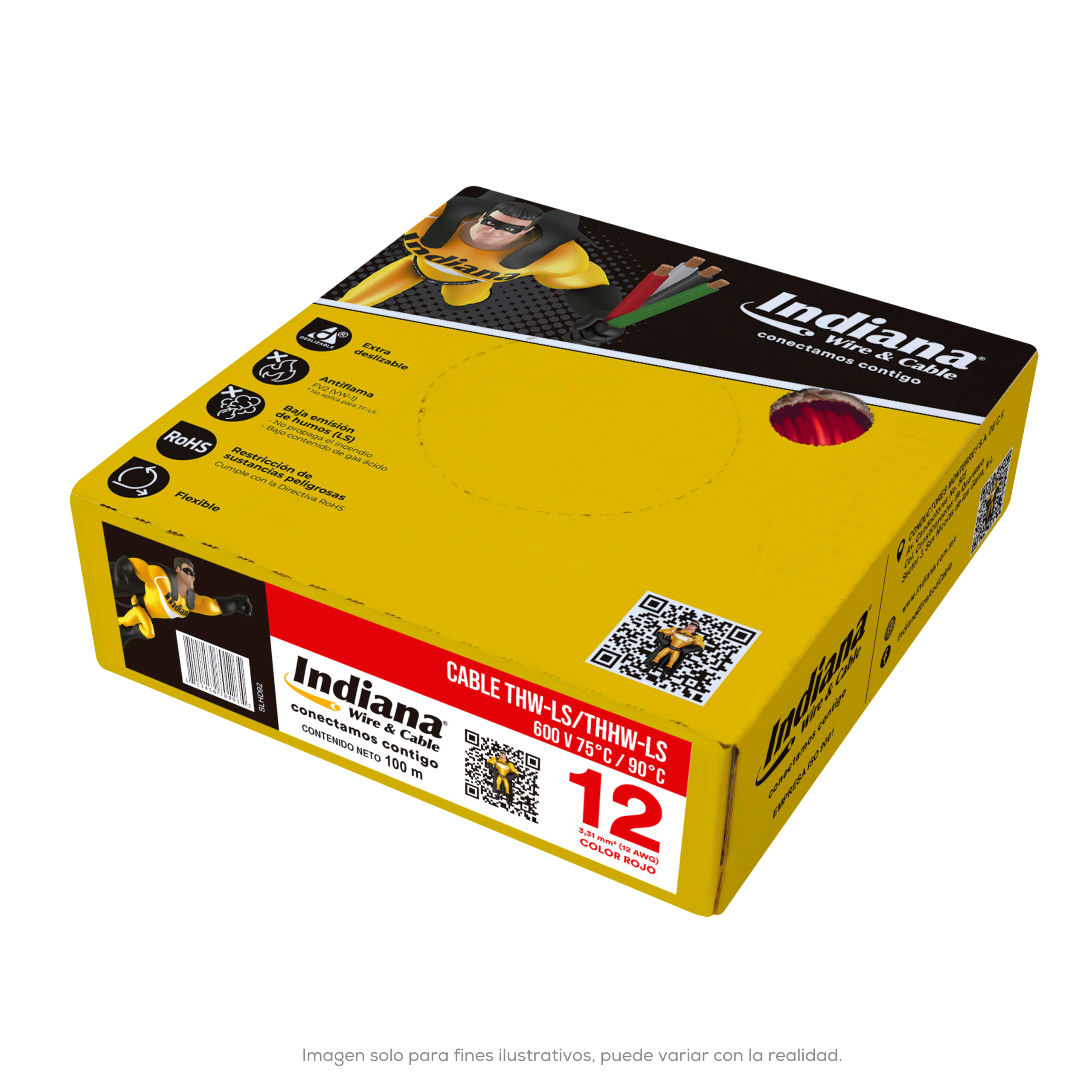 Cable THW Cal 12 Rojo Indiana Sly 310