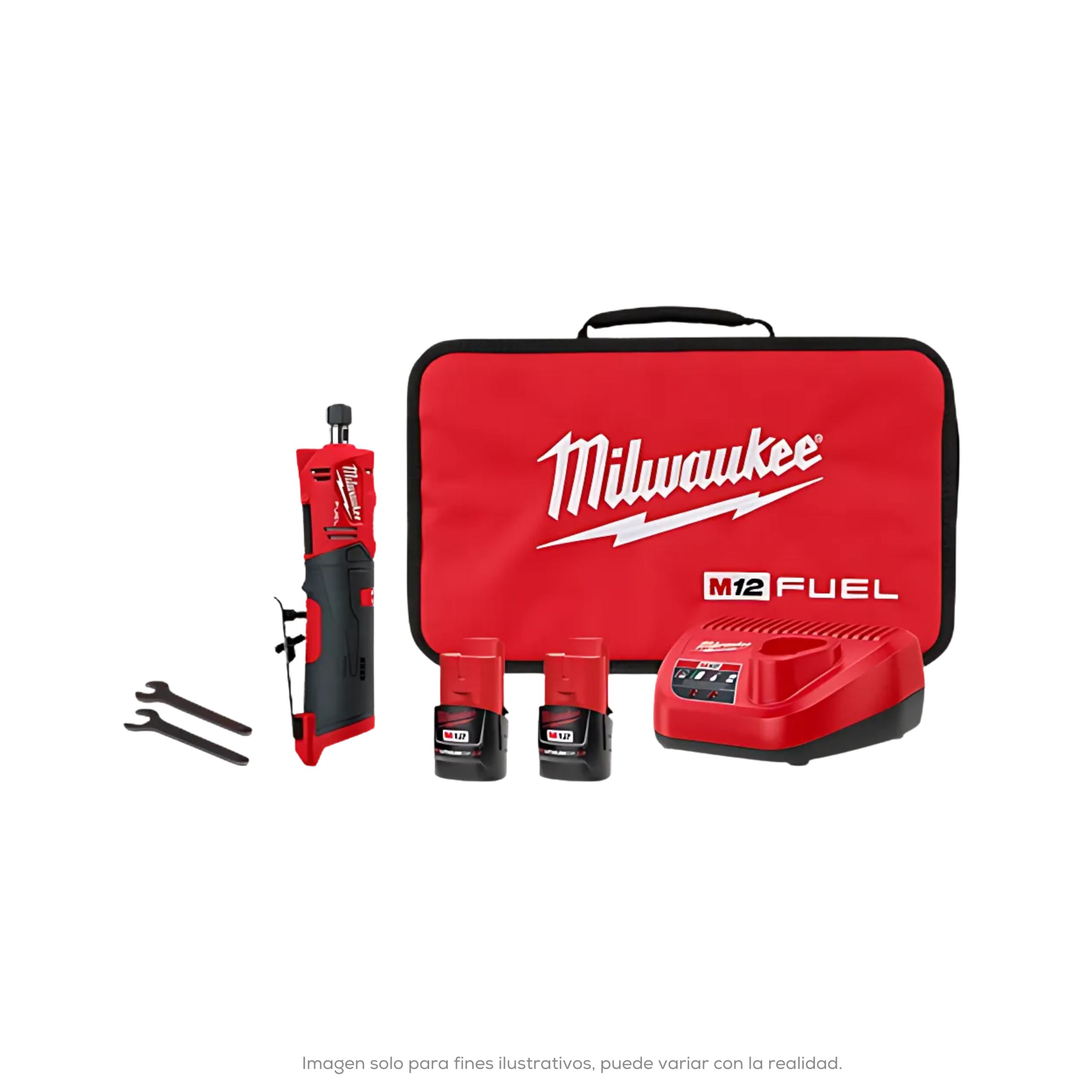 Rectificadora De Troqueles Recta M12 Fuel De 1/4 Kit