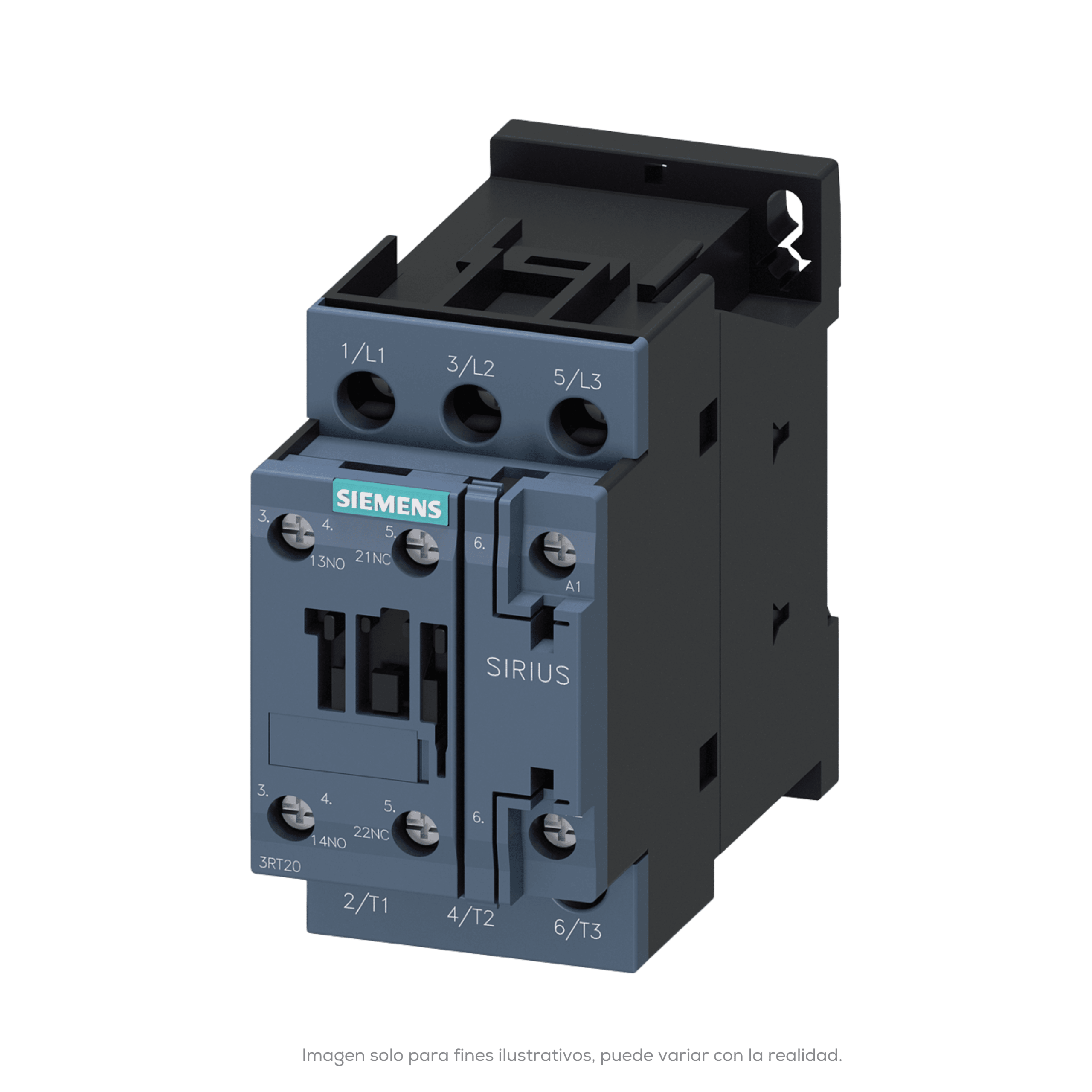 CONTACTOR DE FUERZA TRIPOLAR SIRIUS 25A 7.5HP 230V 15HP 460V VOLTAJE DE BOBINA 115VCA TAMANO S0 CON CONTACTO AUXILIAR