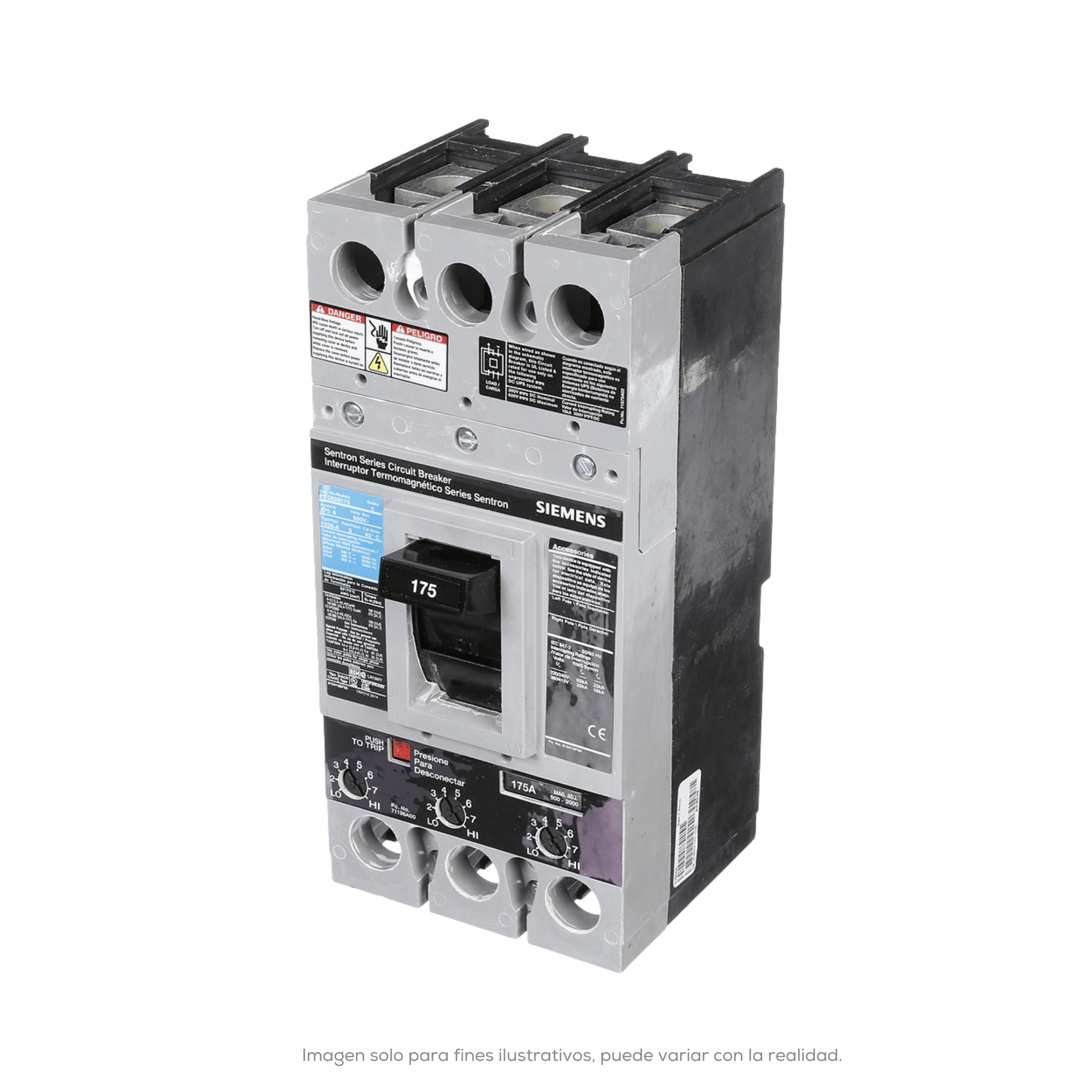 INTERRUPTOR TERMOMAGNETICO SENTRON FXD 175A CON ZAPATAS
