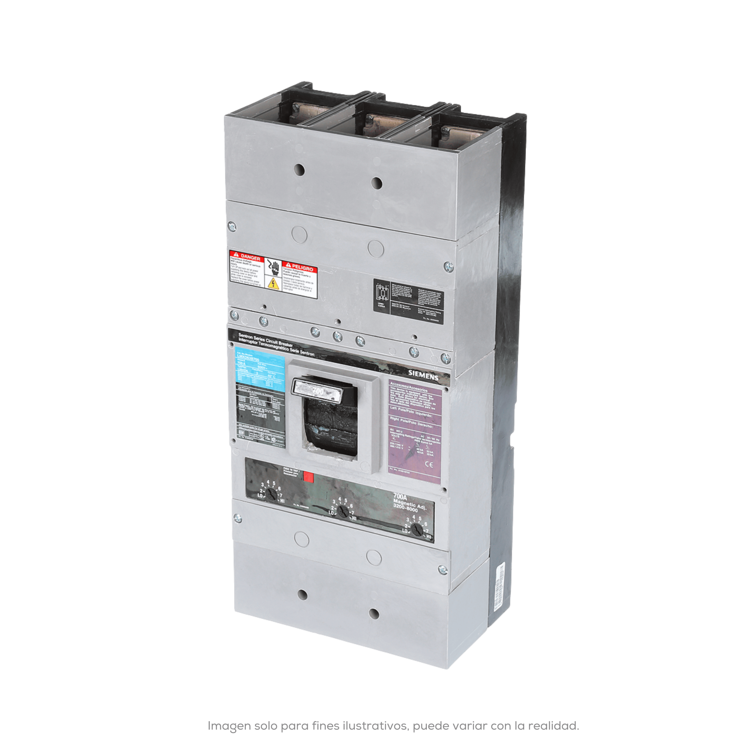 INTERRUPTOR TERMOMAGNETICO SENTRON LMXD 700A NO INCLUYE ZAPATA