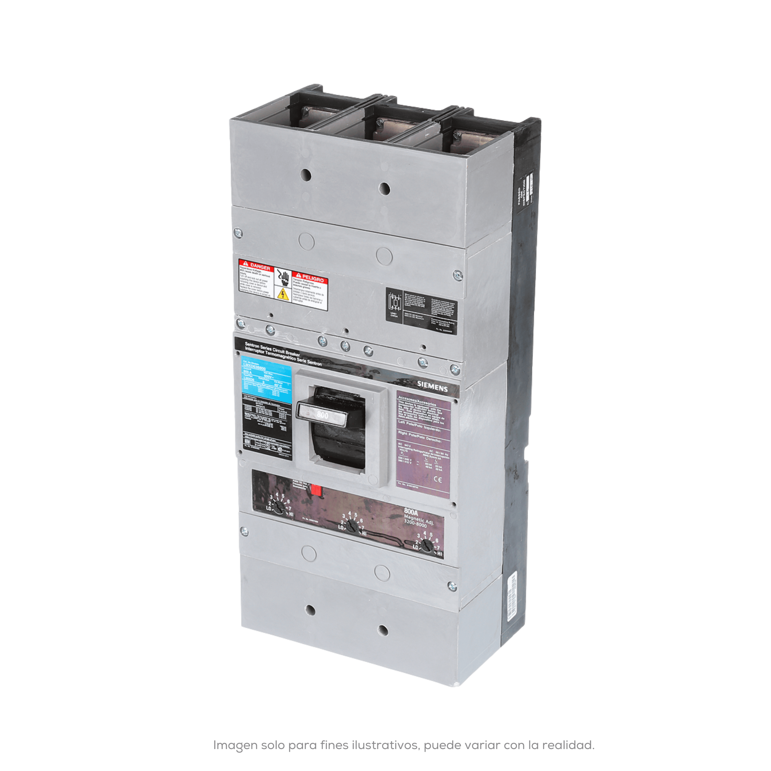 INTERRUPTOR TERMOMAGNETICO SENTRON LMXD 800A NO INCLUYE ZAPATA