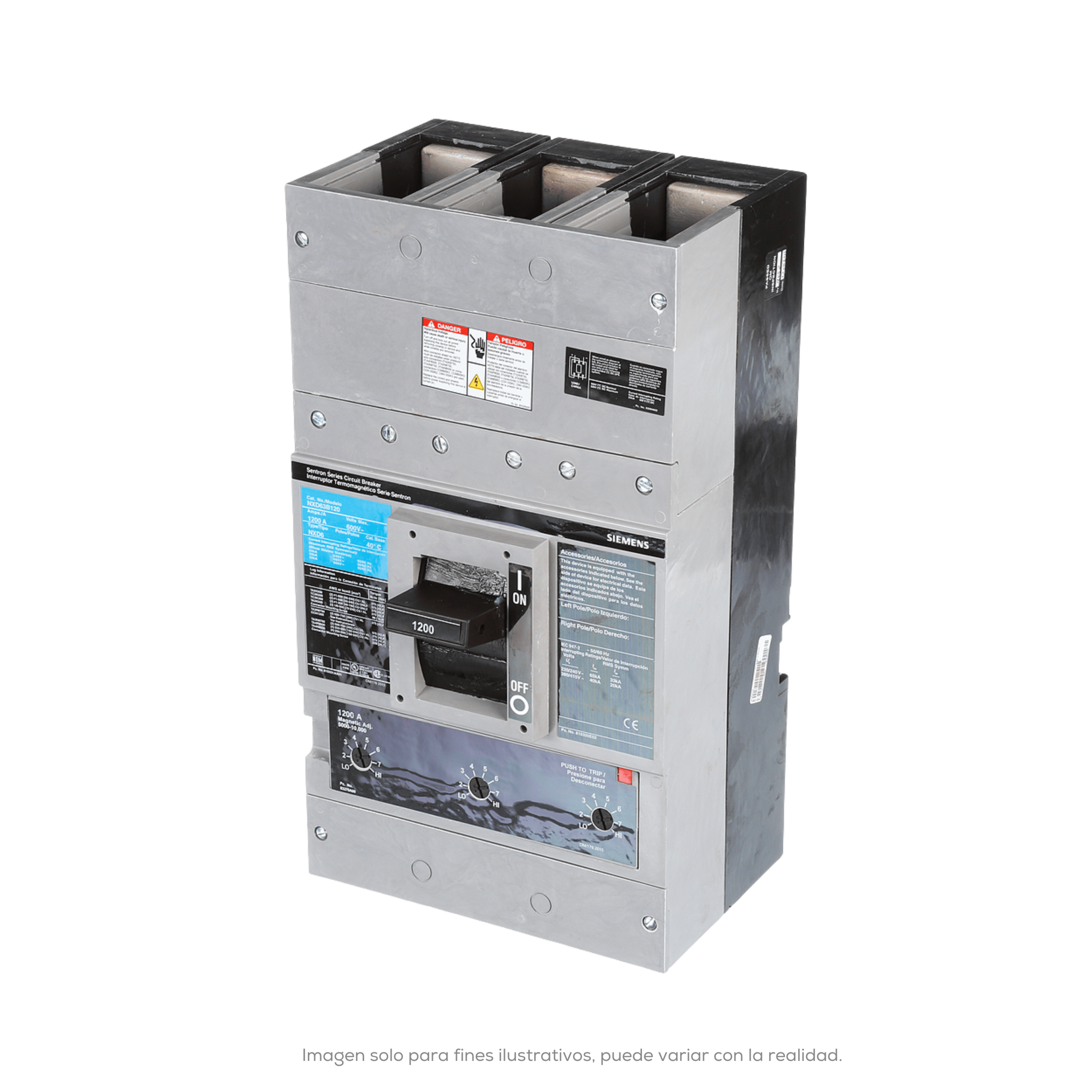 INTERRUPTOR TERMOMAGNETICO SENTRON NXD 1200A NO INCLUYE ZAPATAS