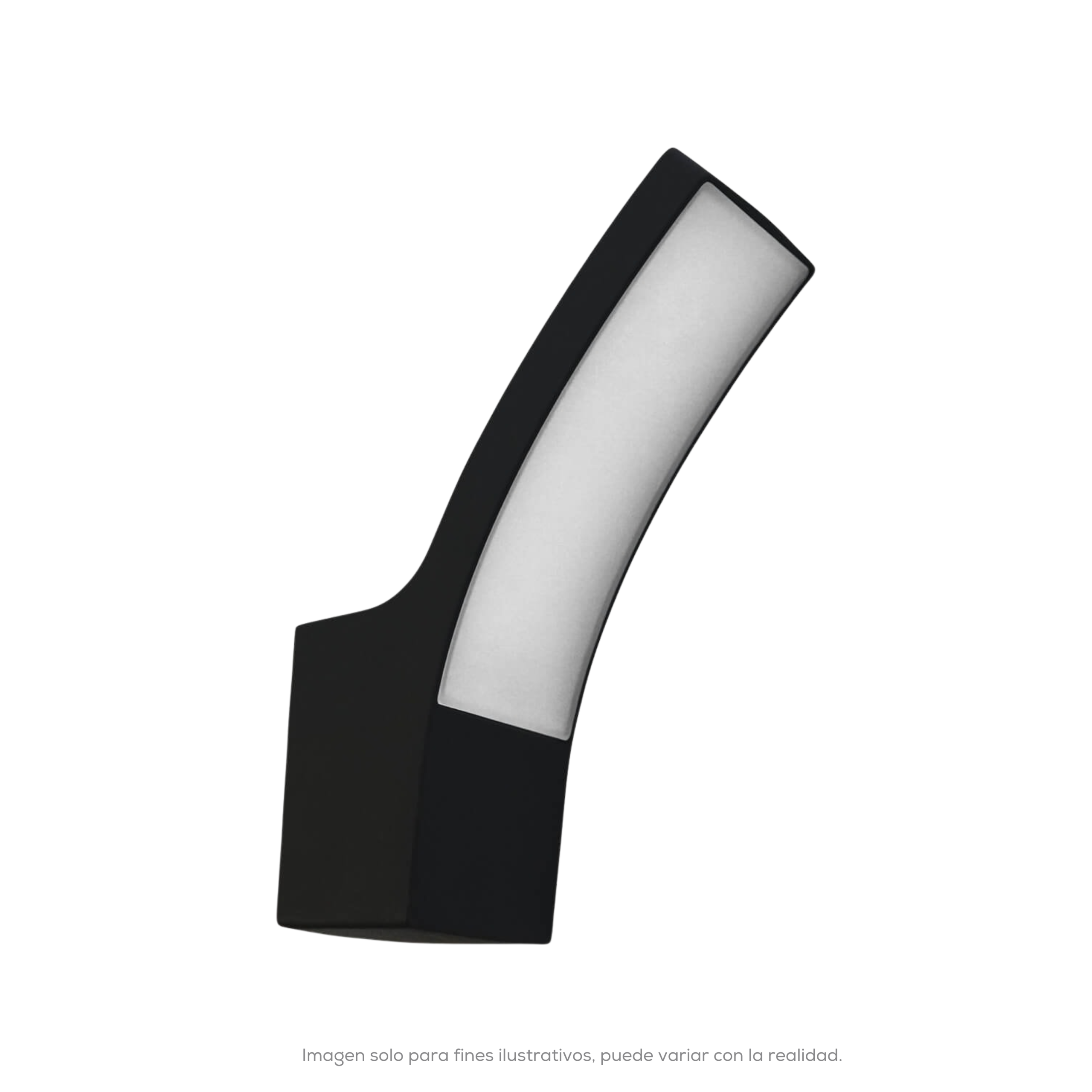 LUMINARIA LED PARED CURVA NEGRA EXTERIOR 10W BLANCO CALIDO
