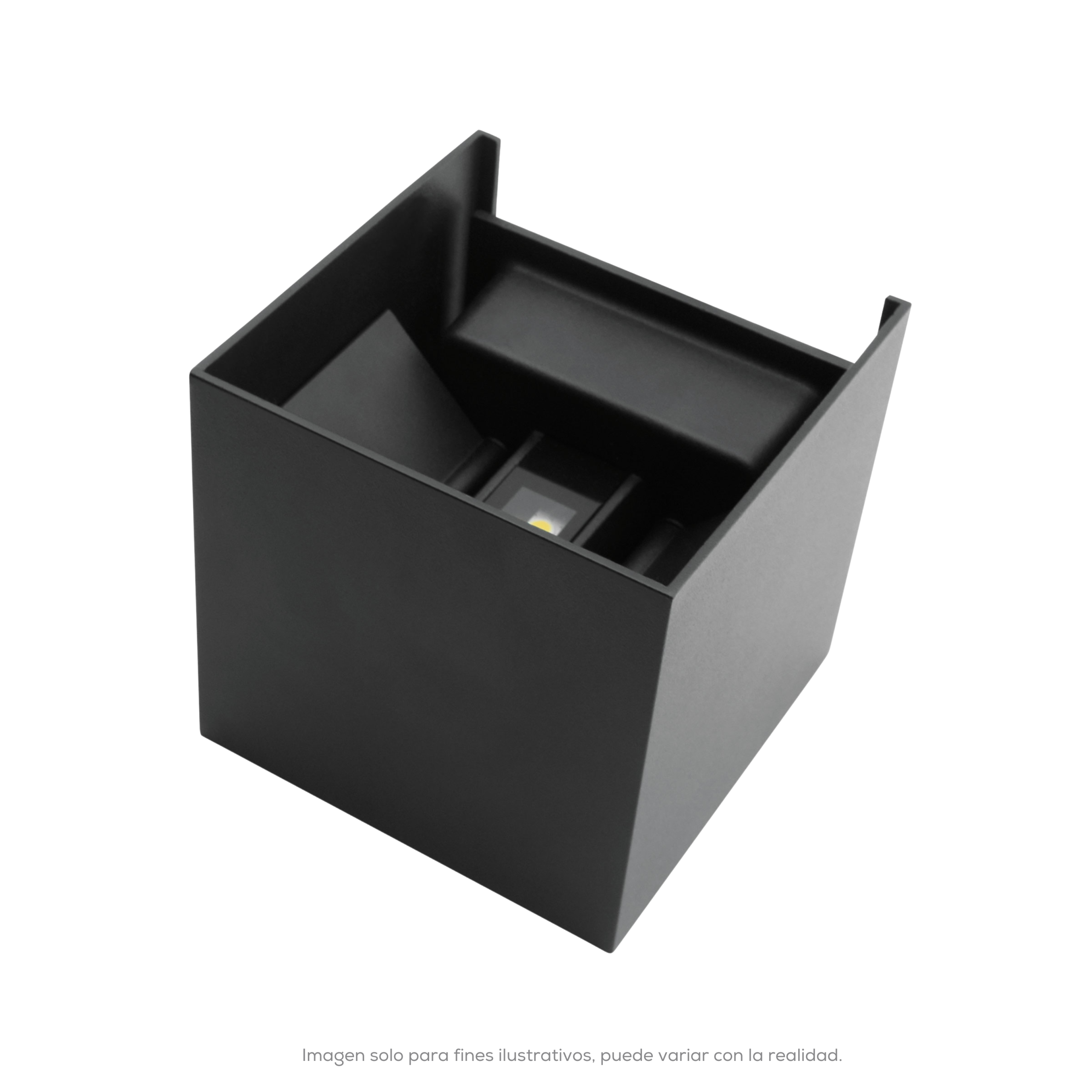 LUMINARIA LED PARED CUBO DOBLE DISPARO Y ANGULO AJUSTABLE 6W BLANCO FRIO NEGRO MATE EXTERIOR