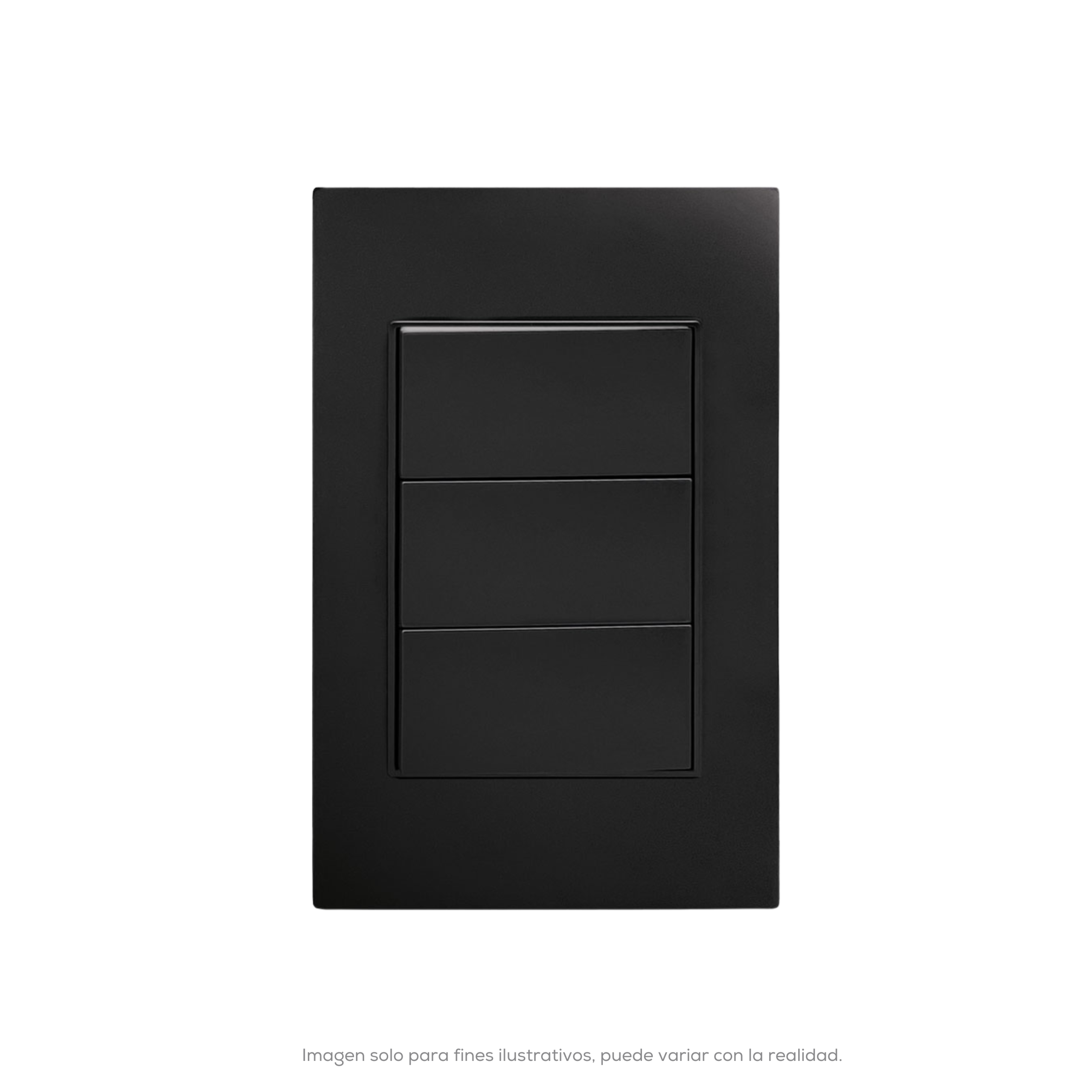 PLACA APAGADOR DE 3 INTERRUPTOR 3 VIAS 90-277VCA NEGRO MATE 77X124MM
